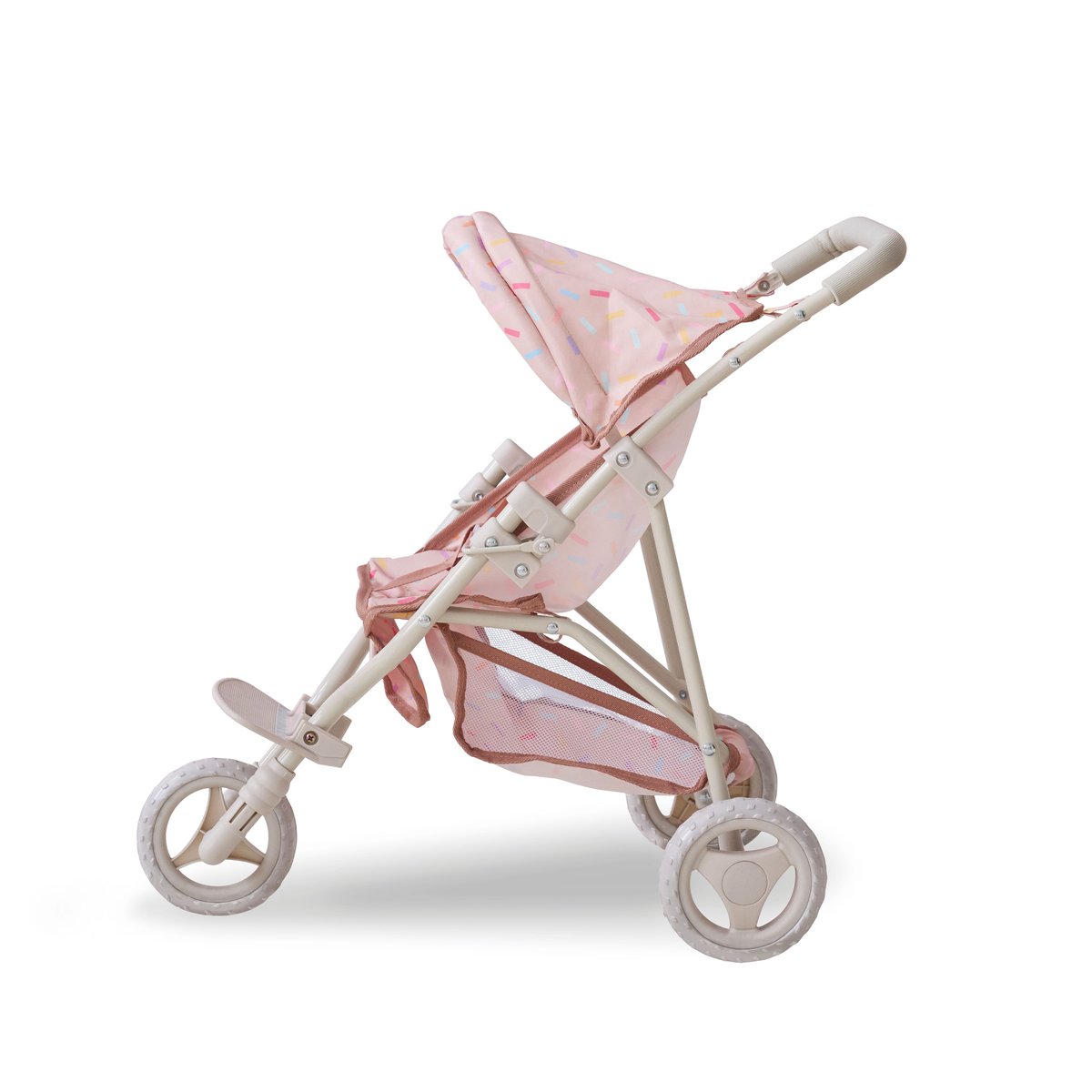 Poussette jogging avec accessoires harnais et panier beige, TEAMSON KIDS