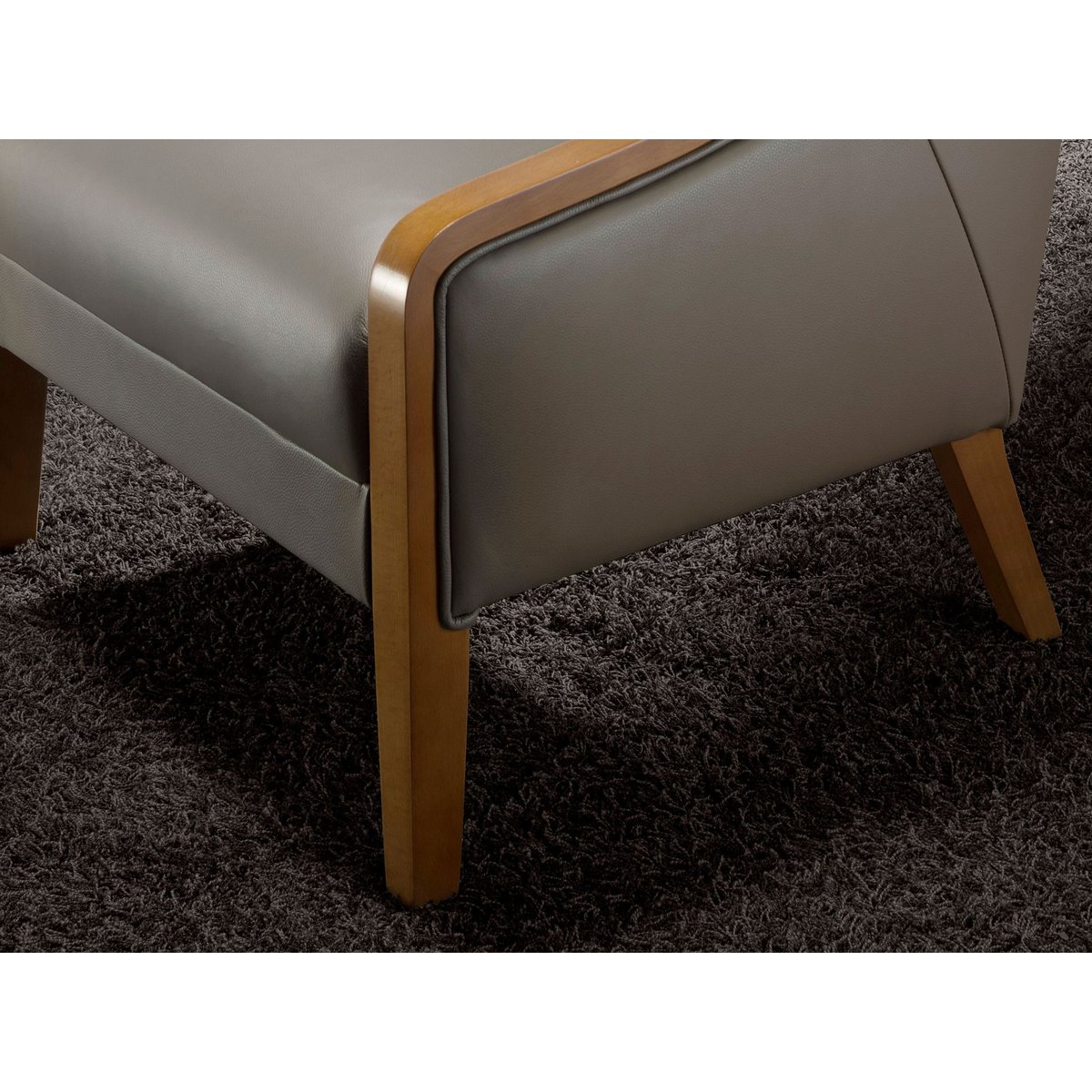Fauteuil en cuir gris | miel, ANGEL CERDA