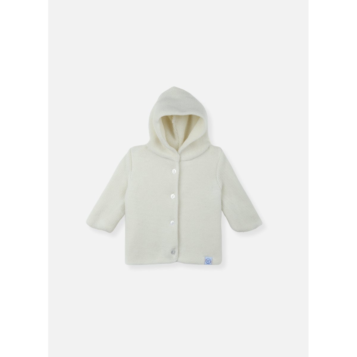 Veste en tricot recyclé ecru, LA MANUFACTURE DE LAYETTE