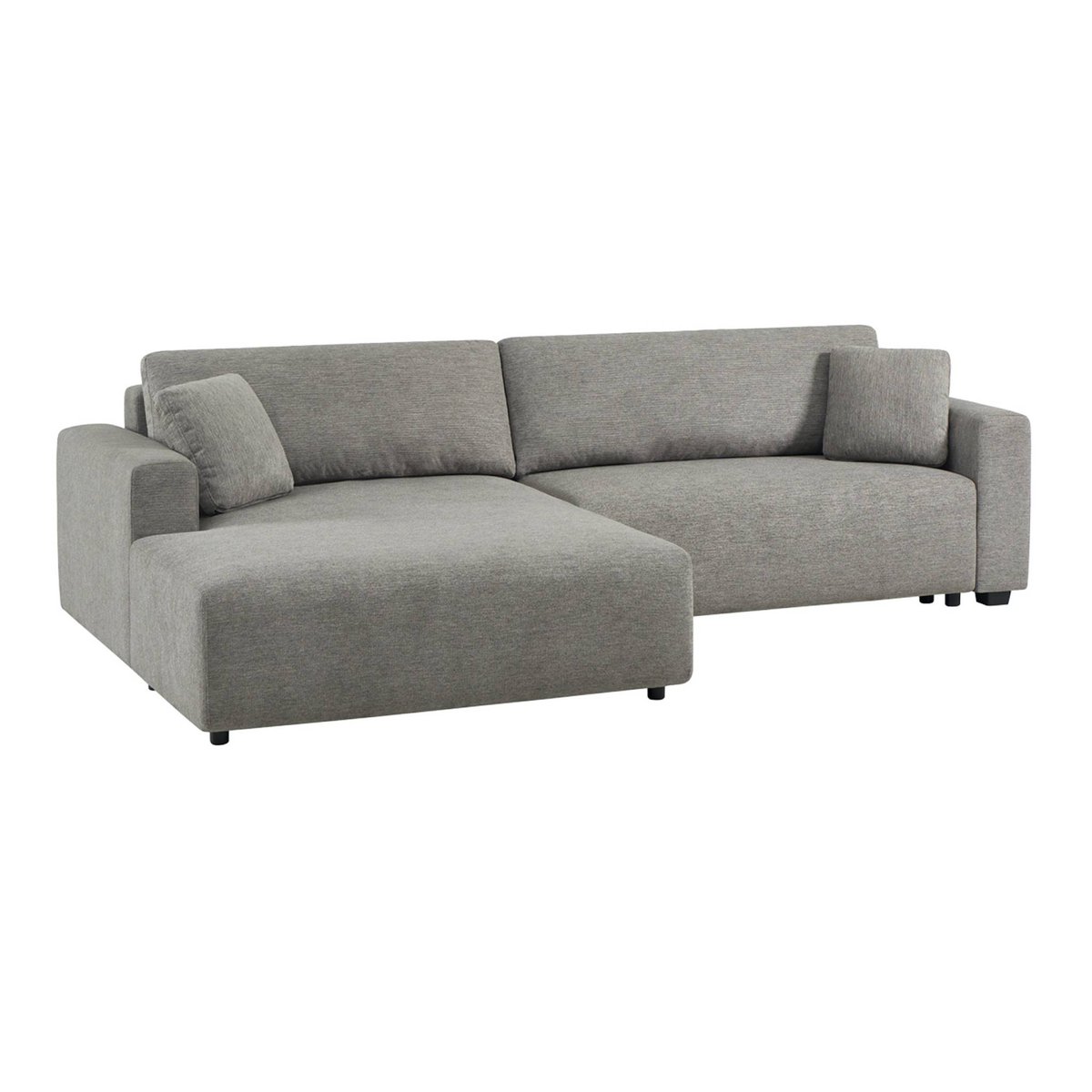Canapé d'angle gauche convertible 3 places tissu avec coffre WIDE gris foncé, SWEEEK