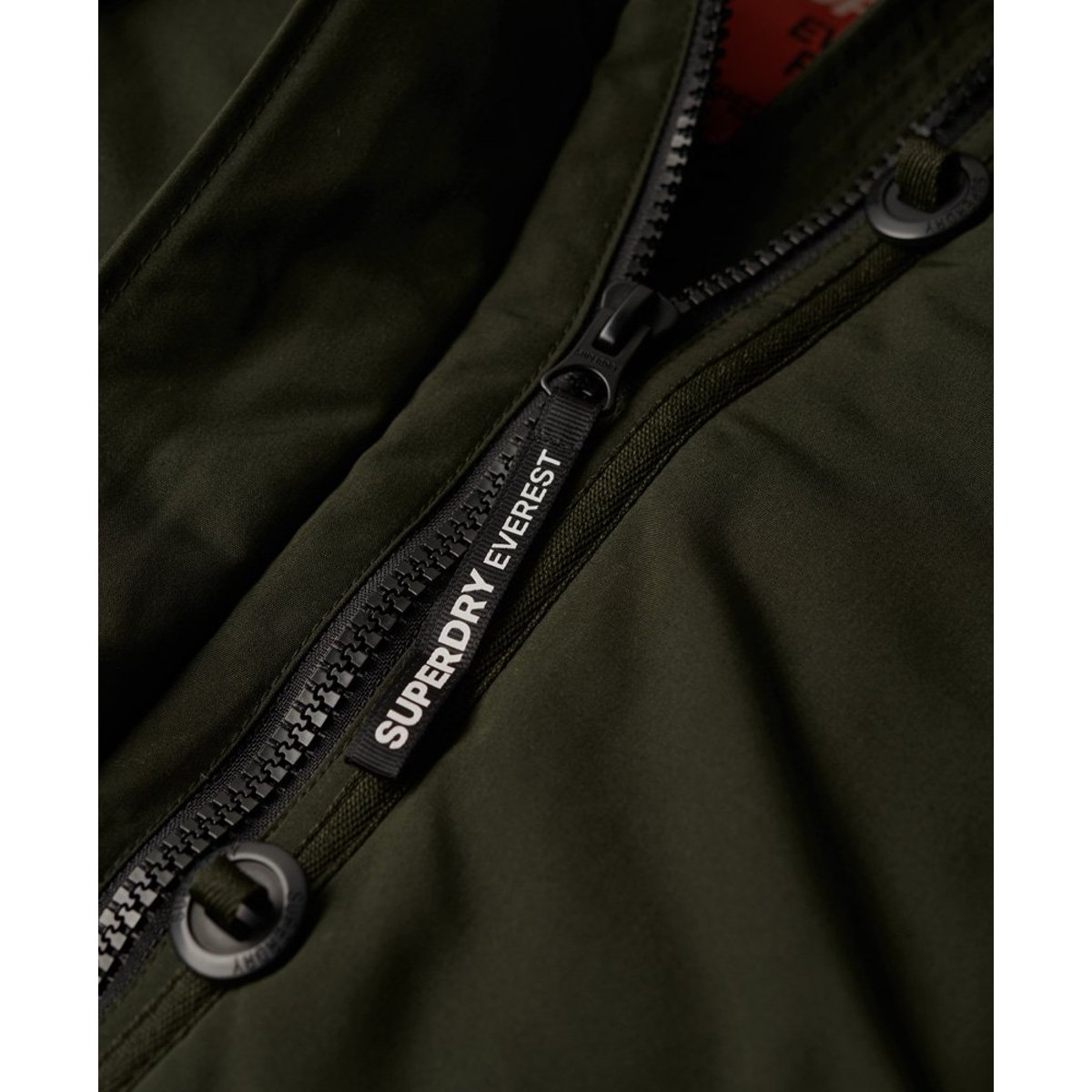 Parka Everest mi-longue à capuche kaki, SUPERDRY