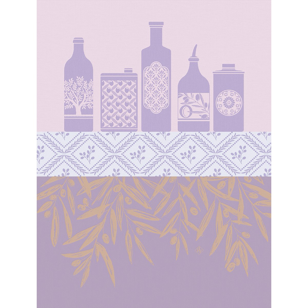 Torchon en Coton, HUILES PROVENÇALES lavande, LE JACQUARD FRANCAIS