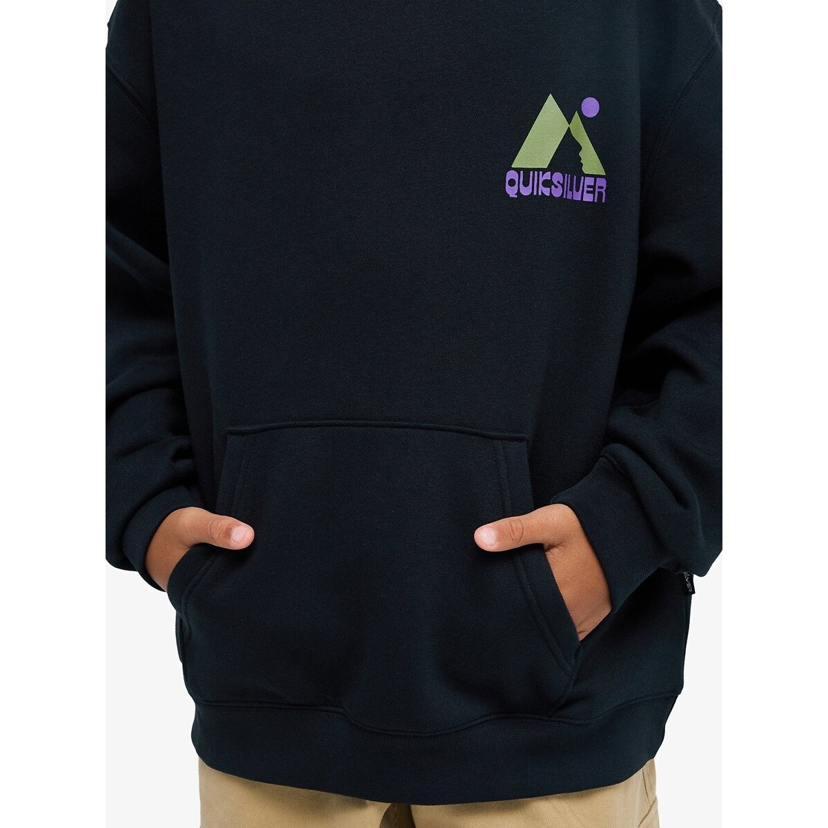 Hoodie, made from fleece, with a print on the back black, QUIKSILVER