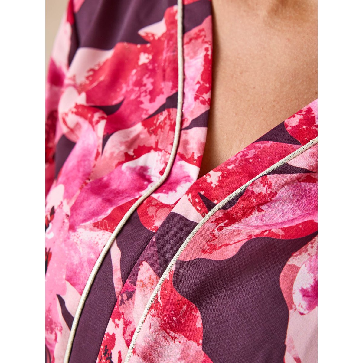 Tee-shirt résille manches longues imprimé rose, DAXON