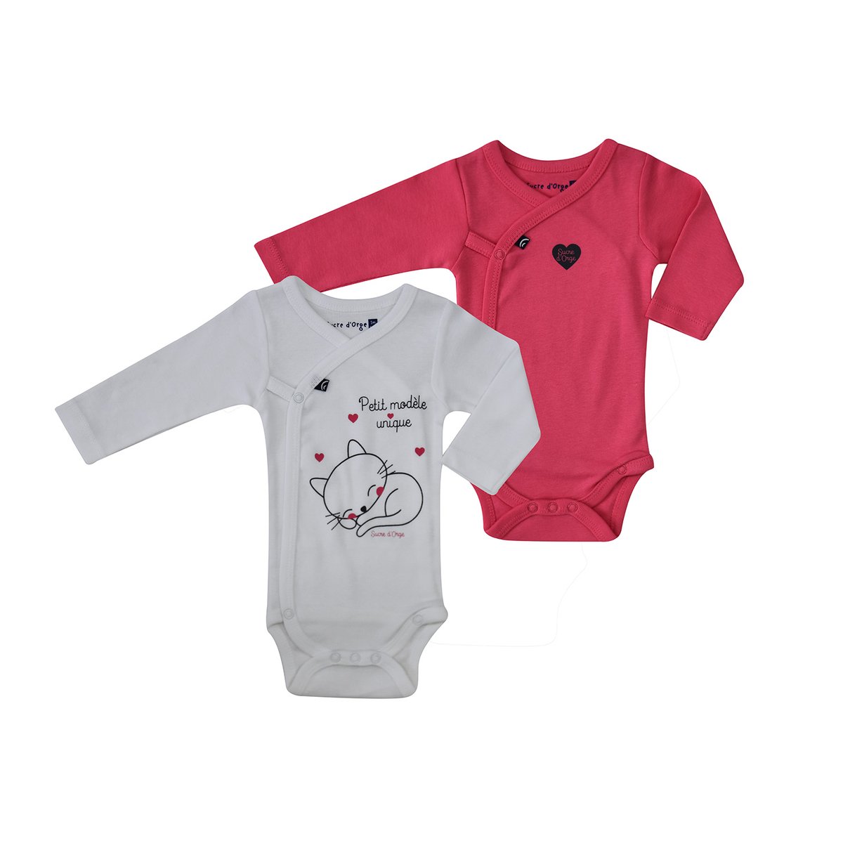 Lot de 2 bodies delphy rose, SUCRE D'ORGE