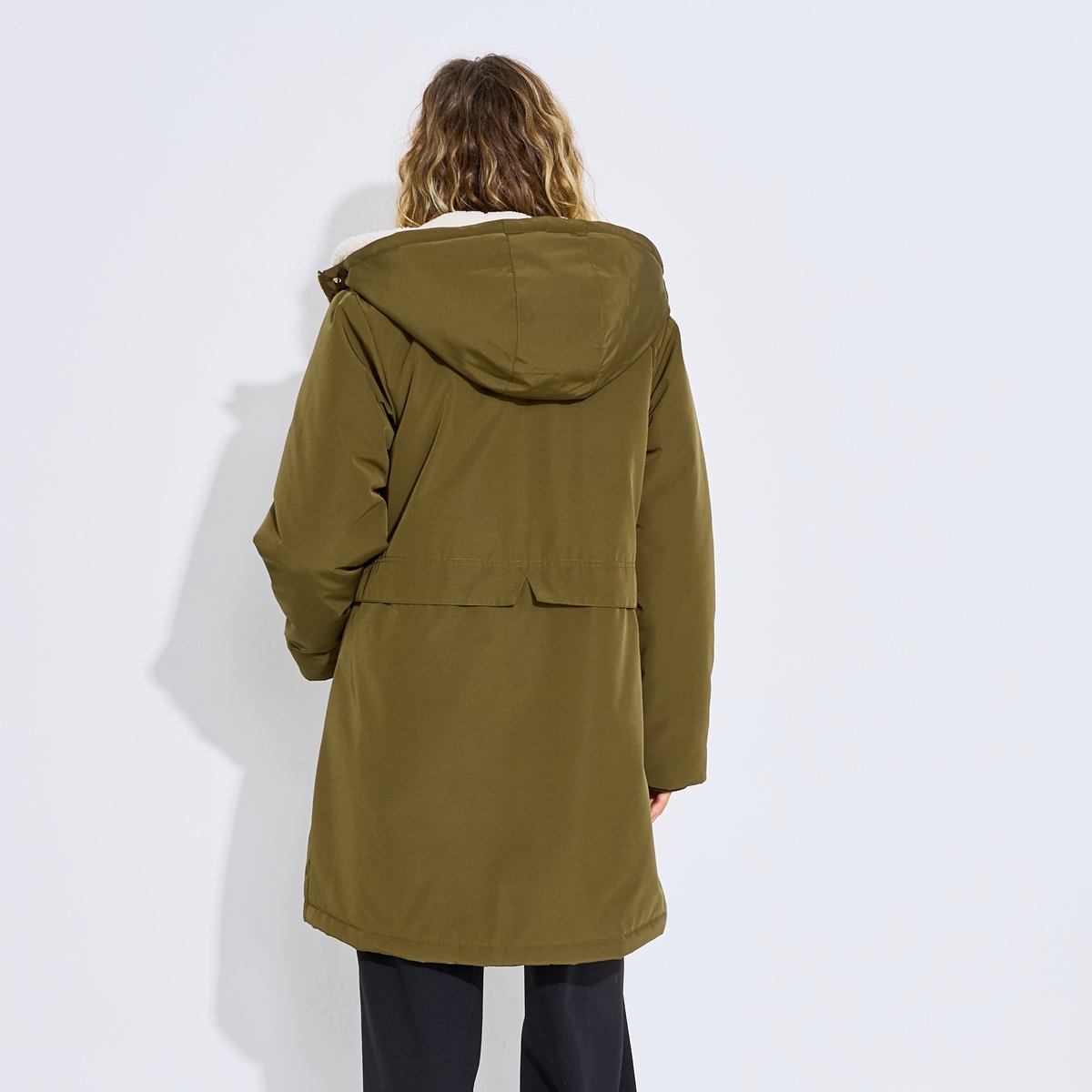 Parka chaude doublure amovible vert kaki, GRAIN DE MALICE