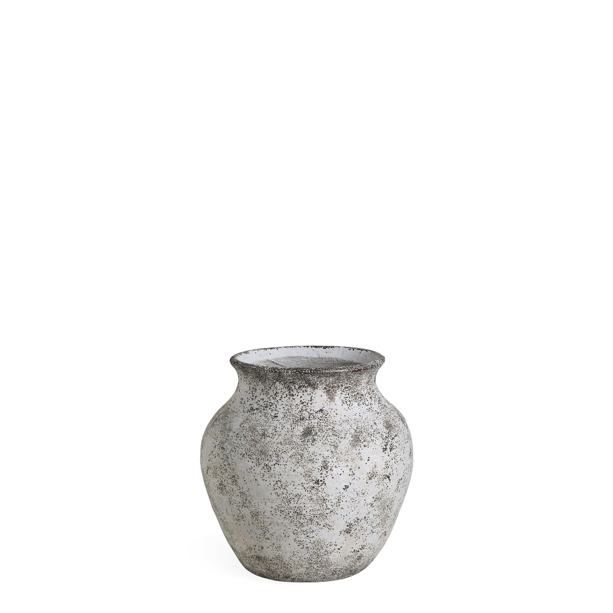 Cache-pot décoratif en ciment effet antique H32 ANTICA crème, SIA DECO