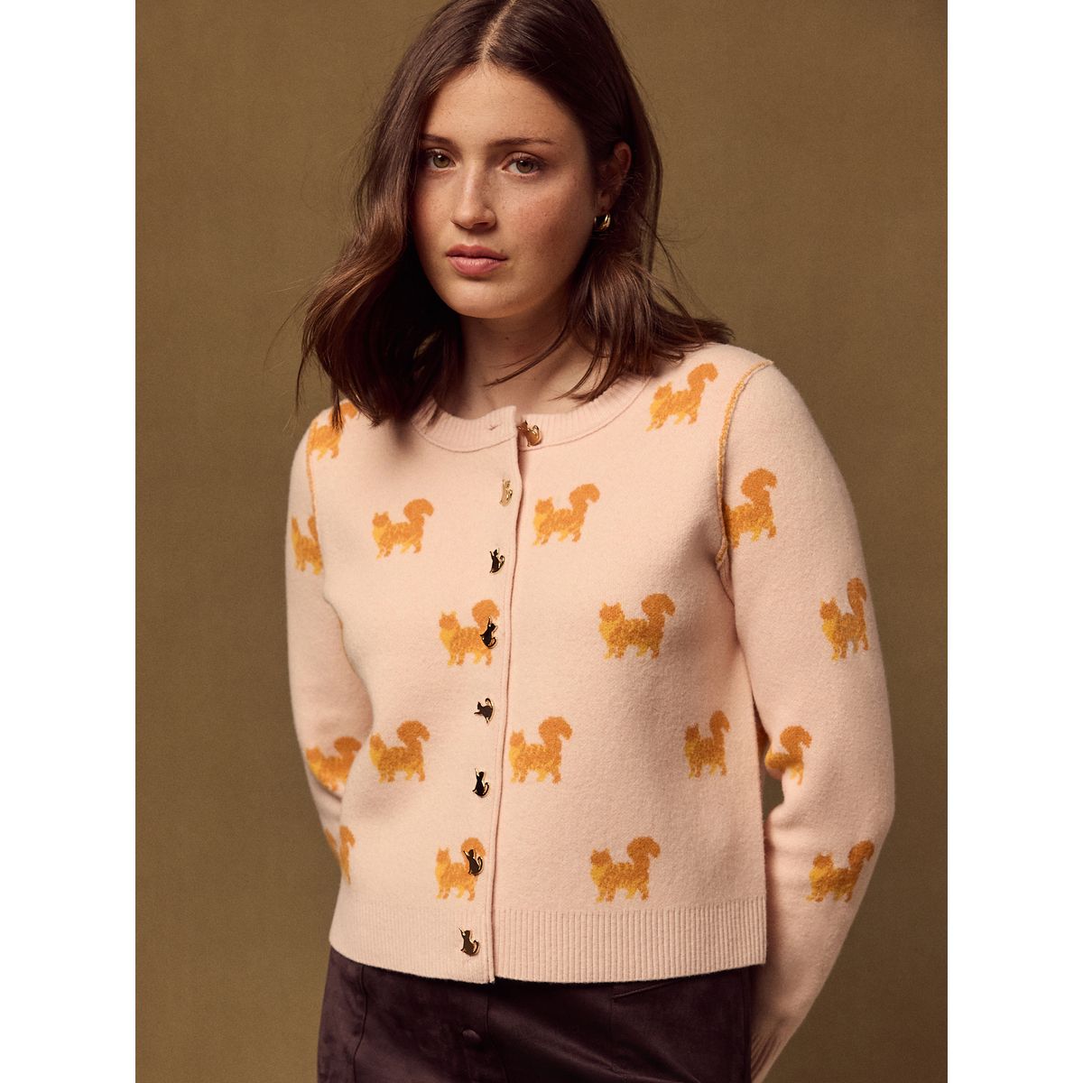 Cardigan col rond ultra-doux chats roses, NEXT