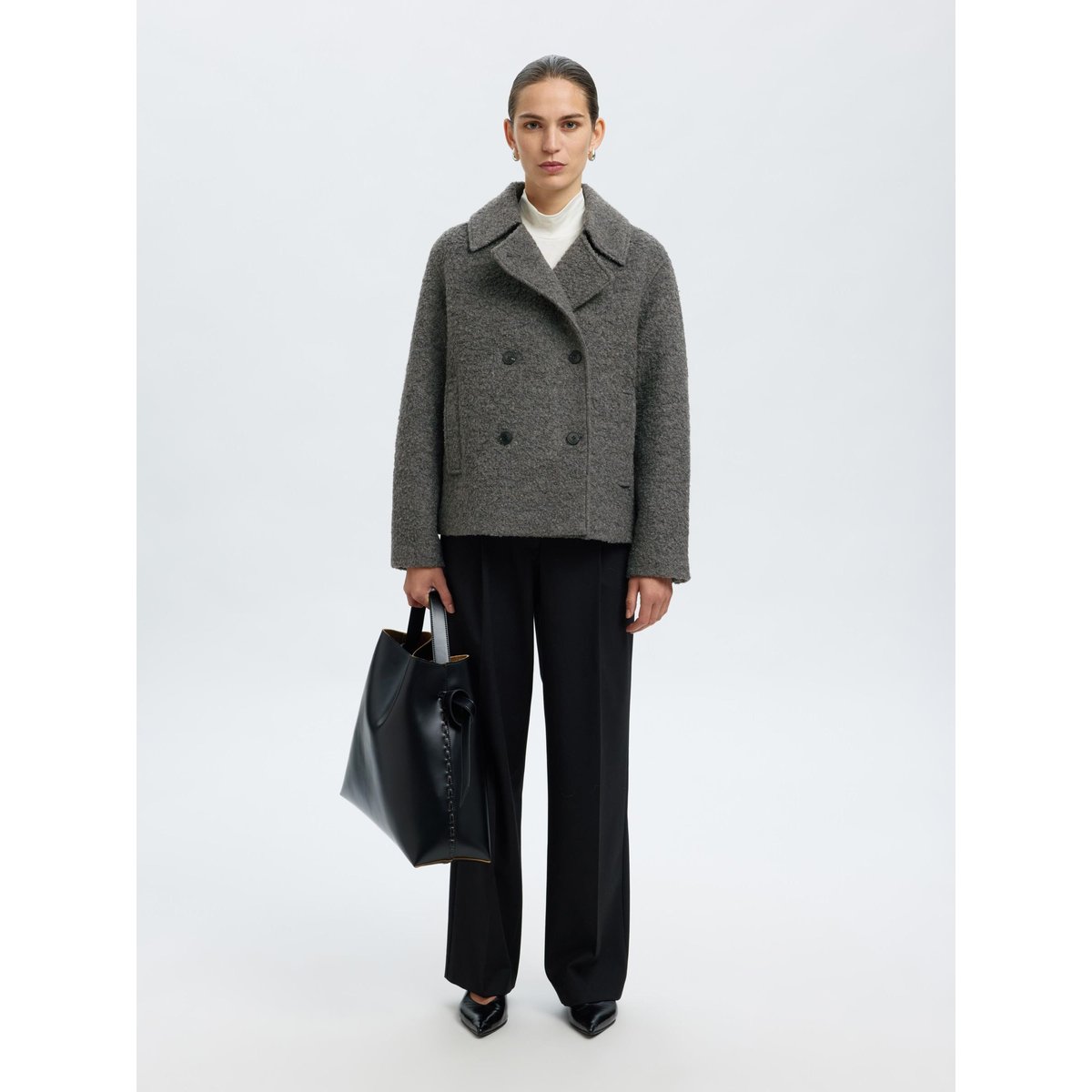 Veste Courte medium grey melange, SELECTED