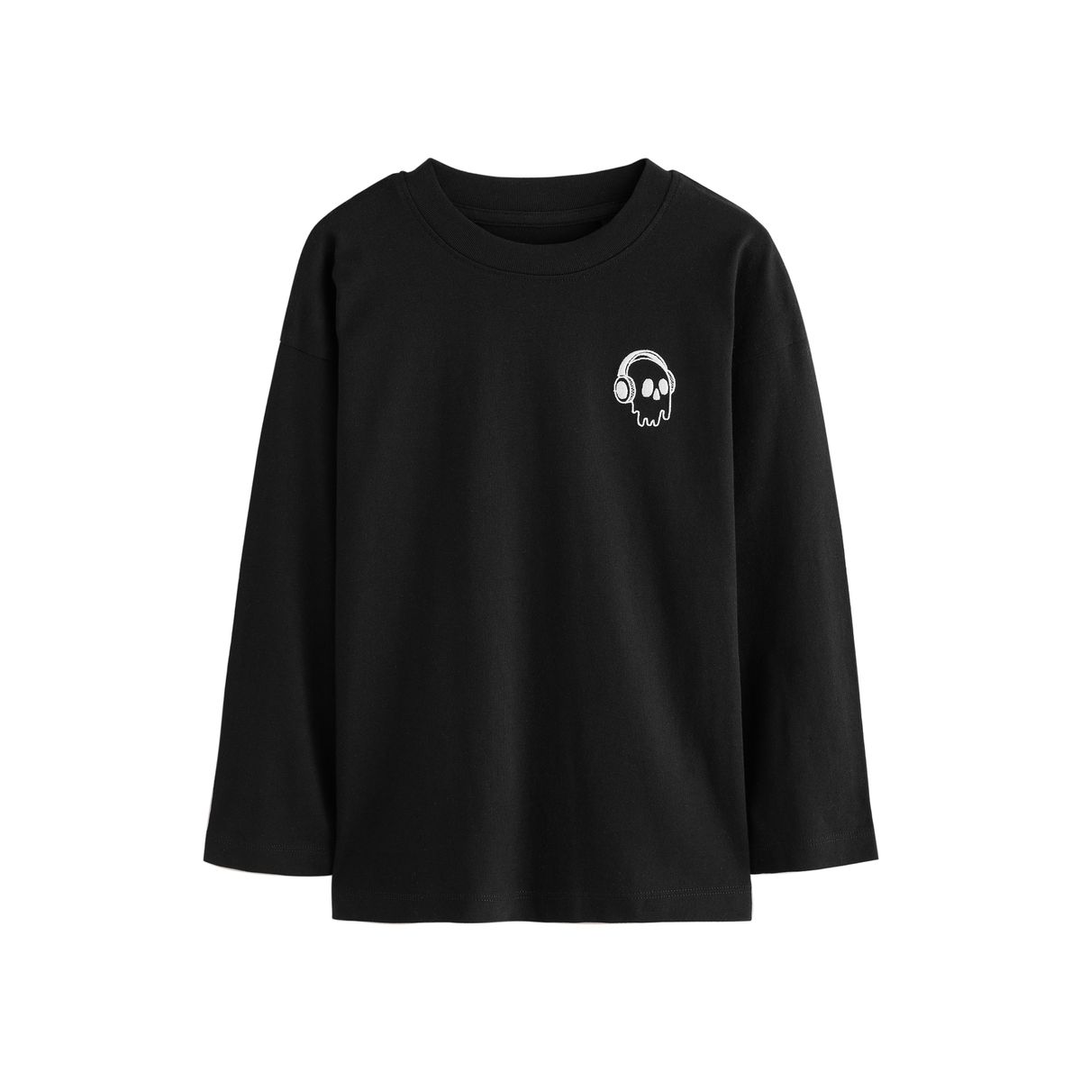 T-shirt à motif et manches longues, lot de 4 noir/blanc/gris marl/kaki, NEXT