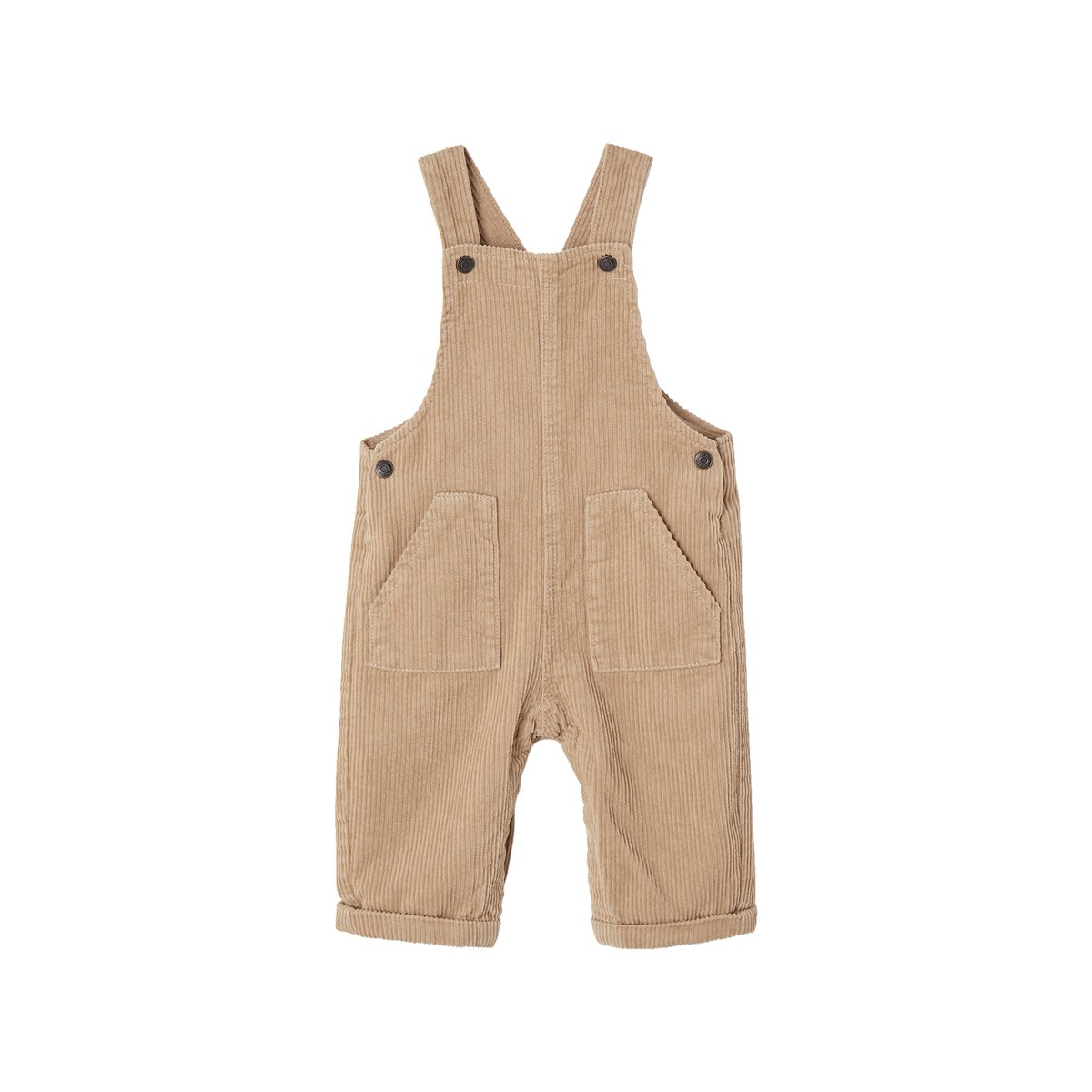 Salopette en velours côtelé bébé taupe, VERTBAUDET