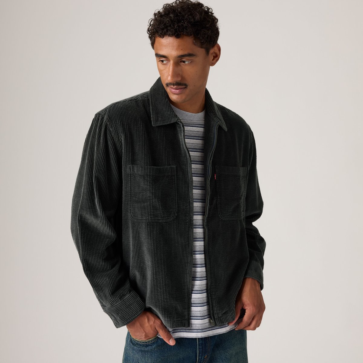 Surchemise Ports Boxy zippée noir - dark phantom, LEVI'S