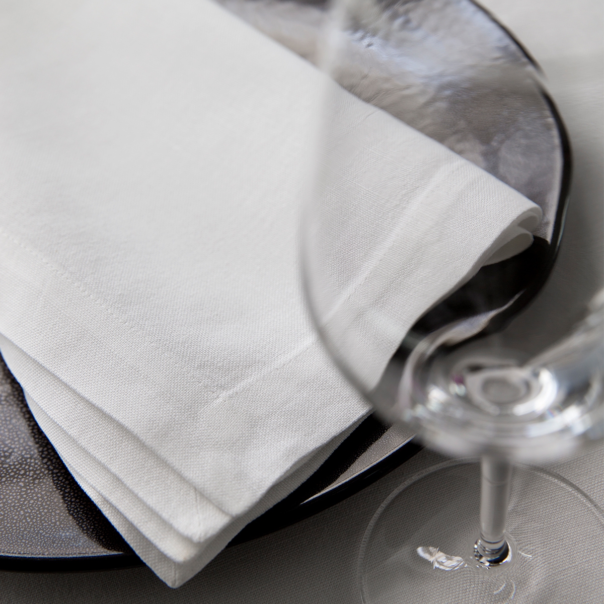 Serviette de table en Coton, NATTE blanc, LE JACQUARD FRANCAIS