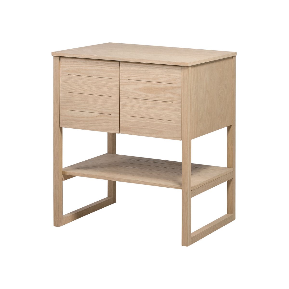 Meuble simple + miroir ATOLL bois clair, MOB IN