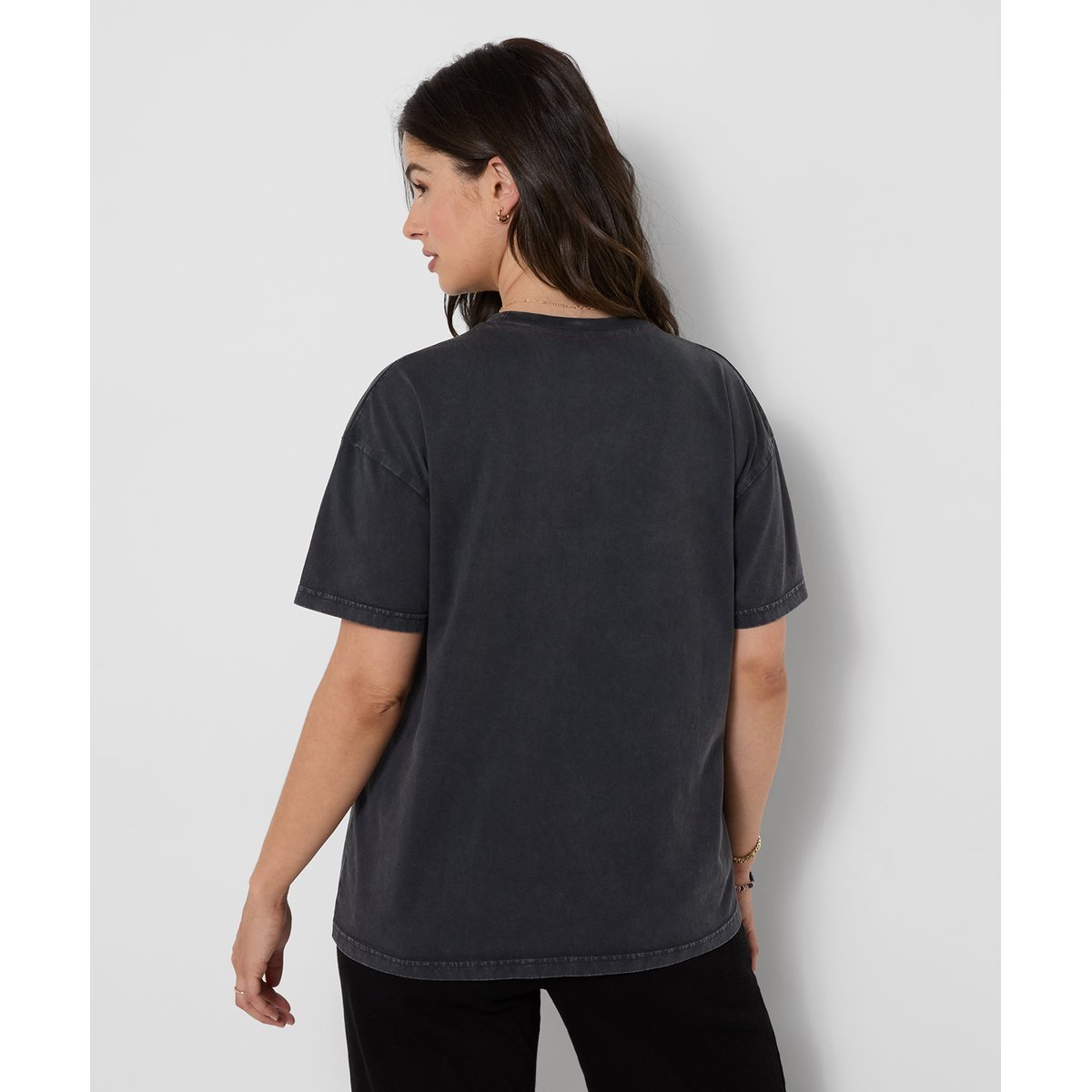 T-Shirt à Manches Courtes Délavé Imprimé Cygne gris, JOE BROWNS