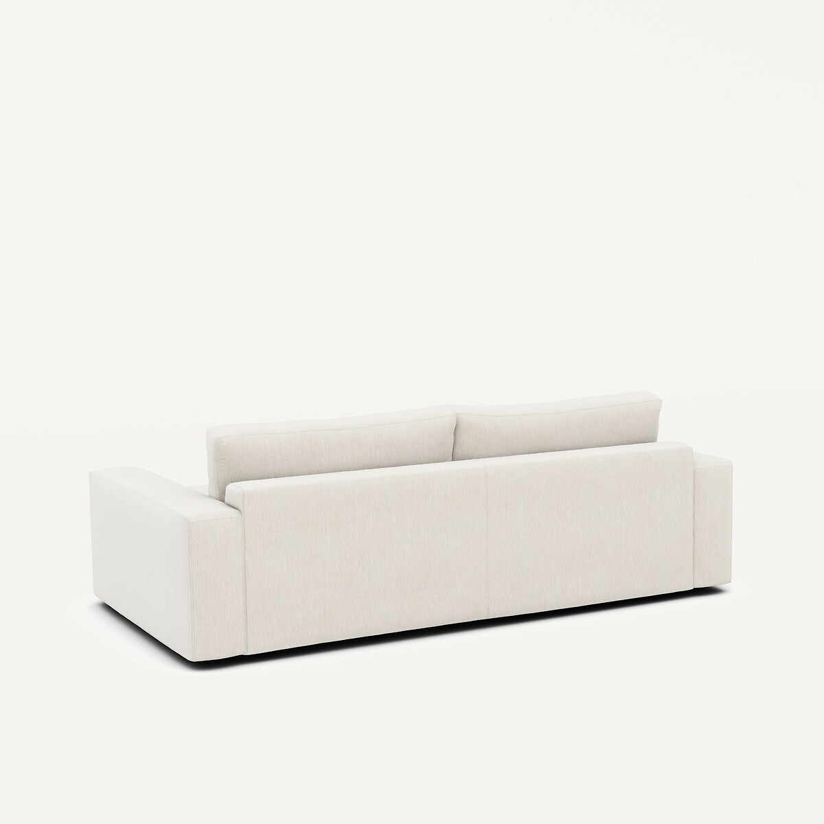Canapé convertible 3 places, en velours chenille, Skander blanc, AM.PM