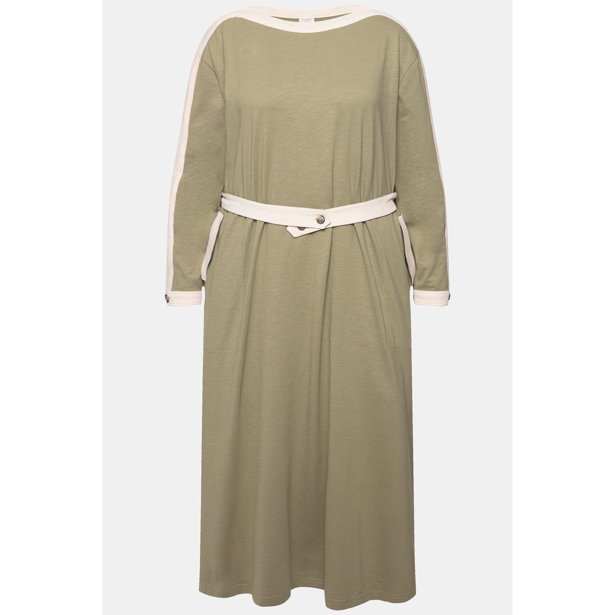 Robe midi en jersey de coton bio gris pierre, ULLA POPKEN