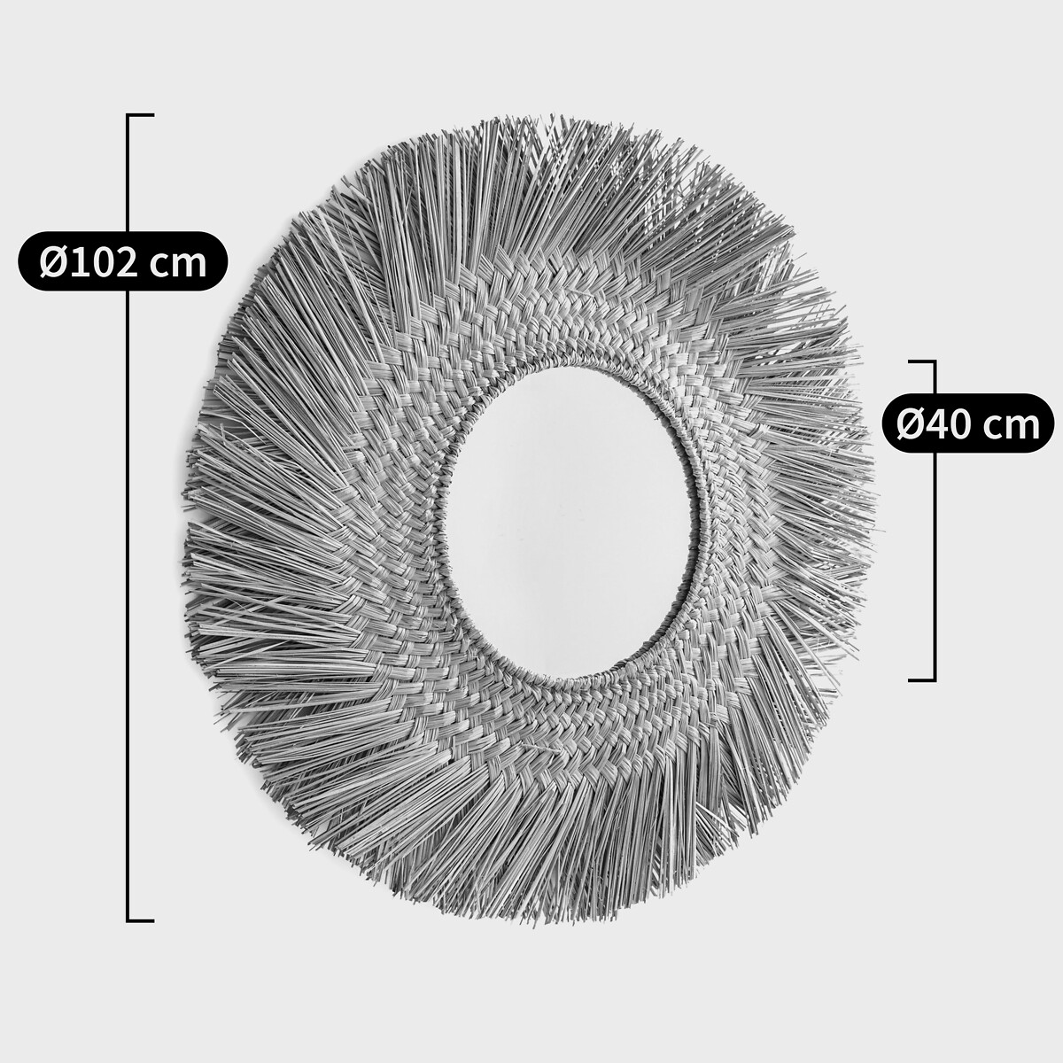 Miroir rond forme soleil en herbier Ø102cm, Loully naturel, LA REDOUTE INTERIEURS