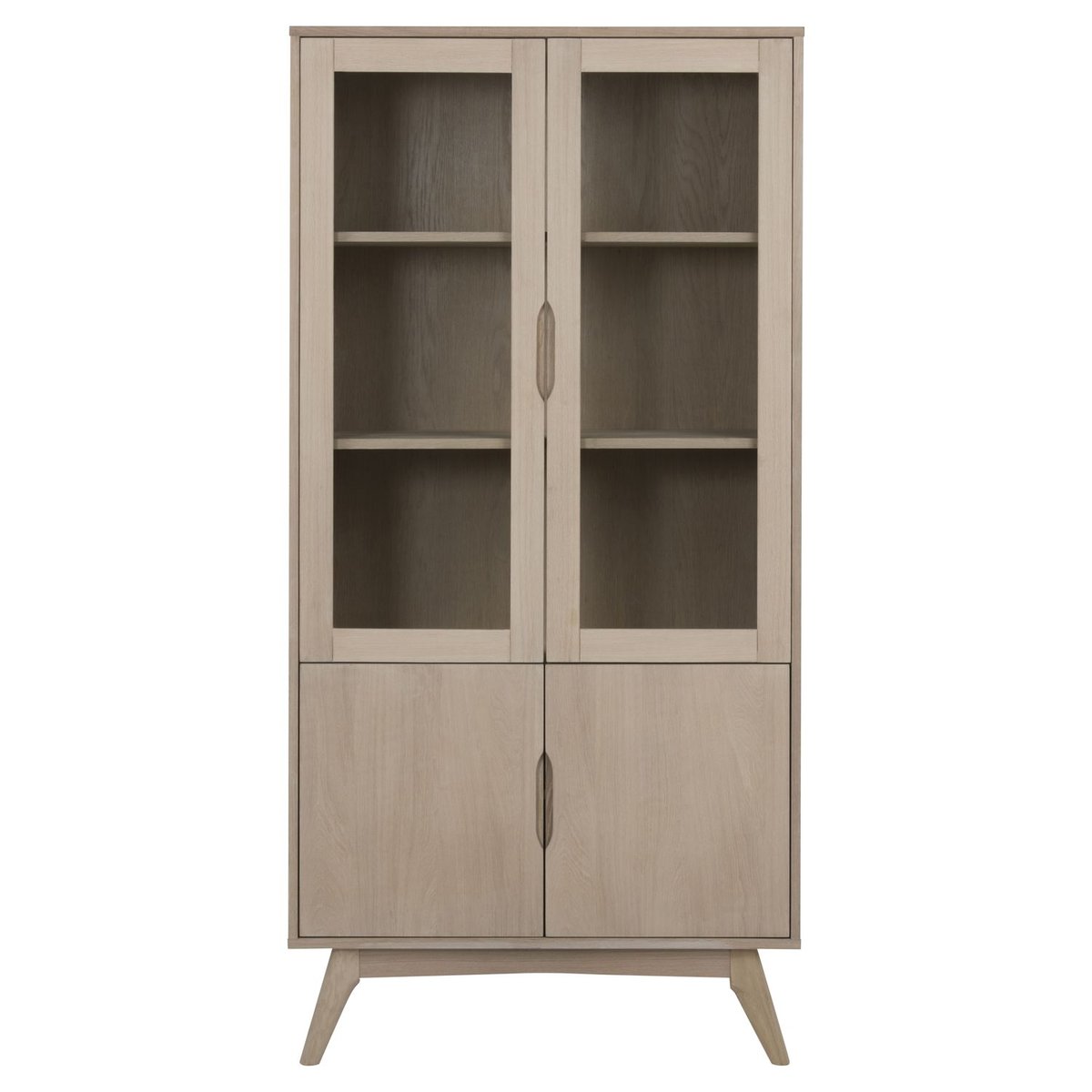 Vitrine haute 4 portes et 4 étagères MARTIE beige, TOILINUX