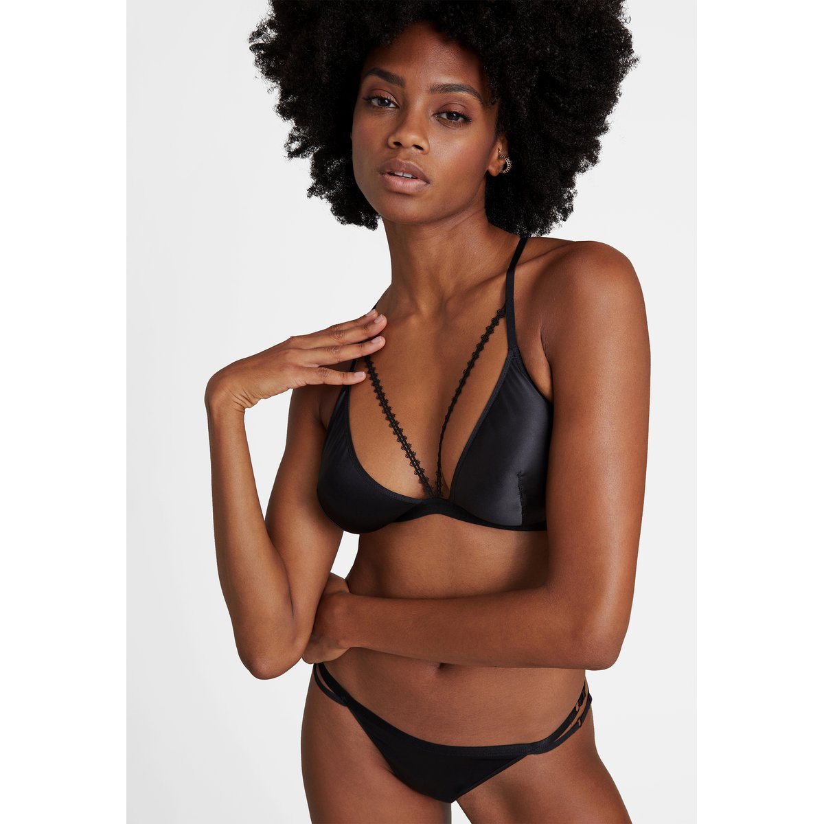 Soutien gorge Triangle sans armatures Boite a Desir noir, AUBADE