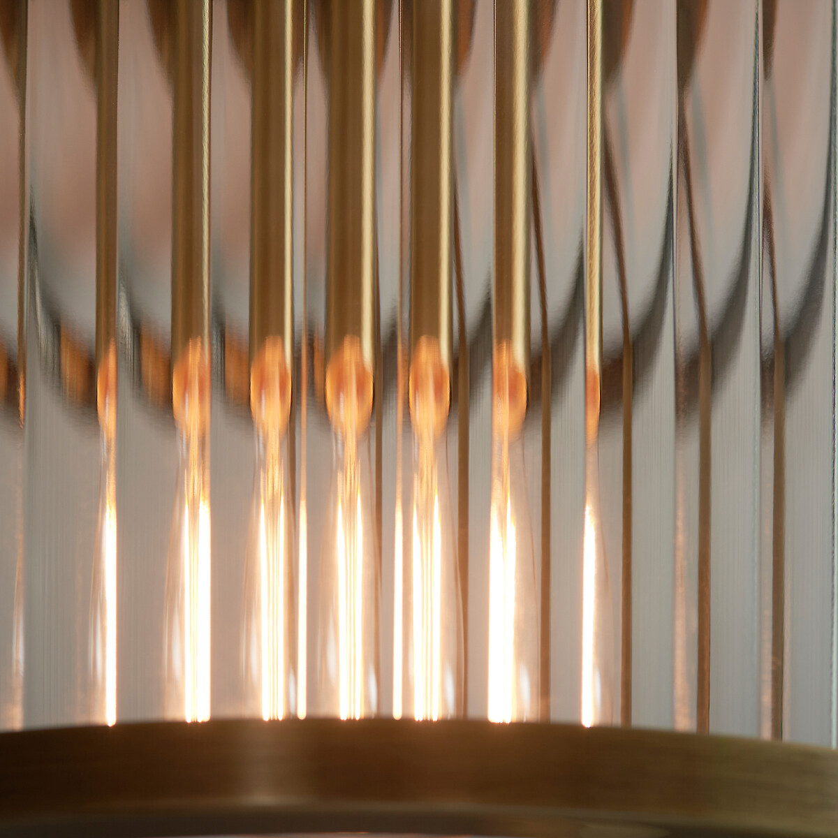 Risto Ribbed Glass Flush Ceiling Light aged brass, SO'HOME