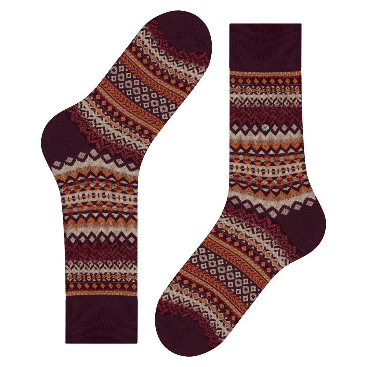 Chaussettes Fair Isle Opaque rouge, BURLINGTON