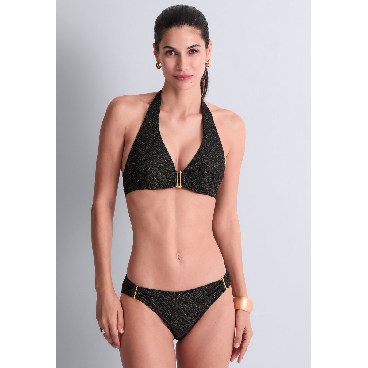 Haut de maillot de bain Triangle avec armatures Golden Horizon noir, AUBADE