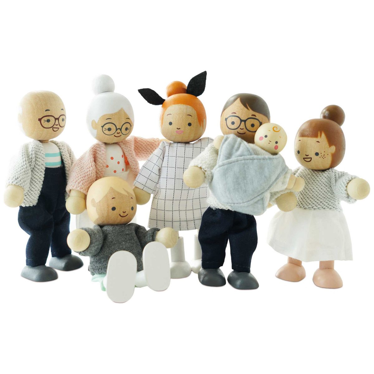 Famille de poupées multicolore, LE TOY VAN