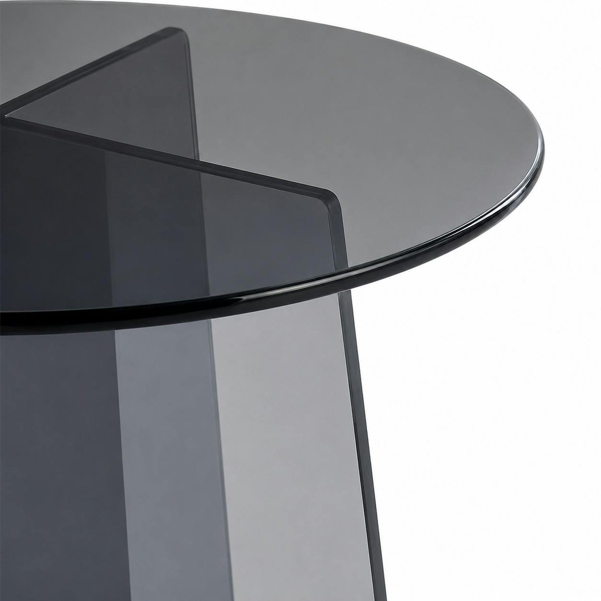 Bout de canapé rond en verre fumé noir VETRO transparent, PIER IMPORT