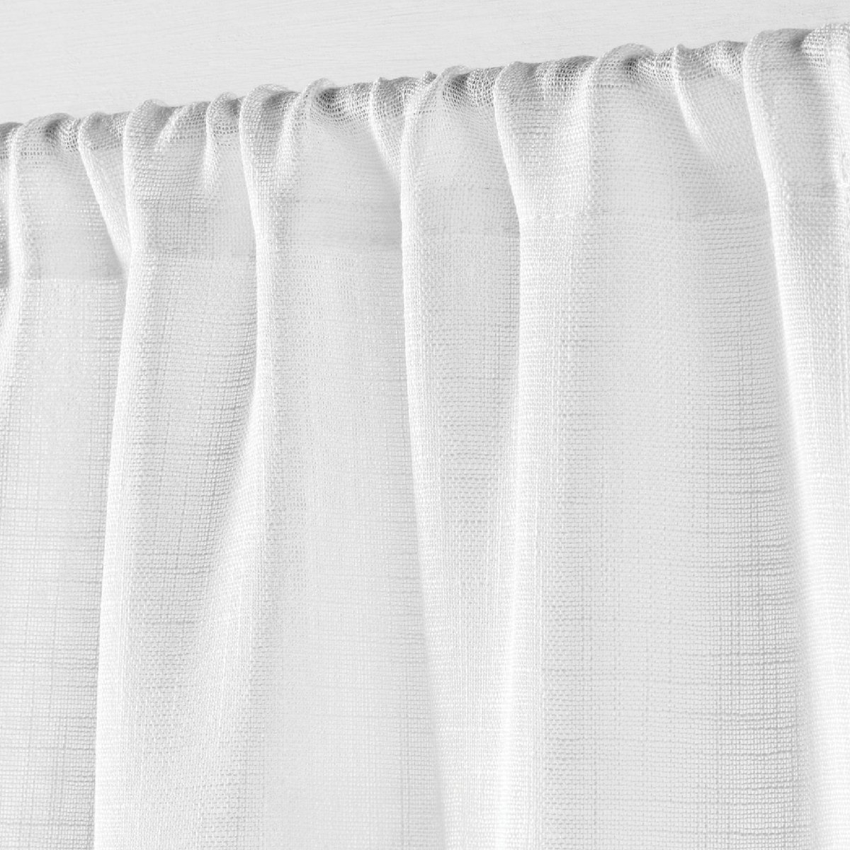Paire de Grands Rideaux  - Effet Lin blanc, DOUCEUR D'INTÉRIEUR