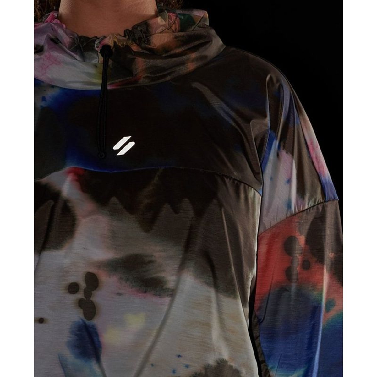 Veste de pluie légère Run encre abstraite grand format, SUPERDRY