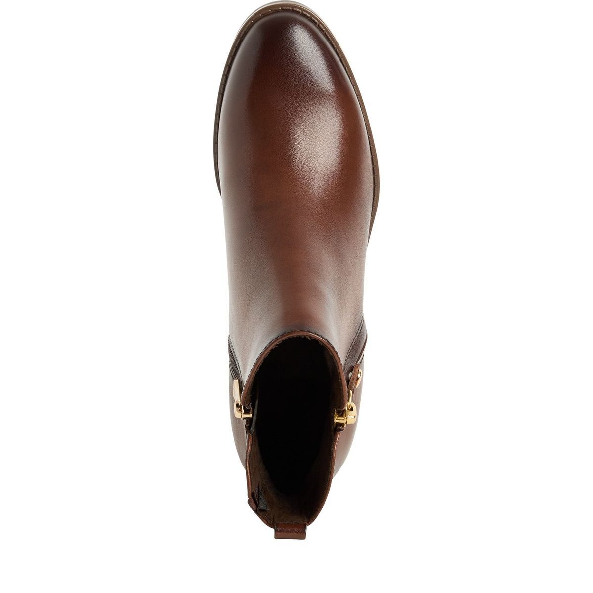 Bottine en cuir marron cognac, MARCO TOZZI
