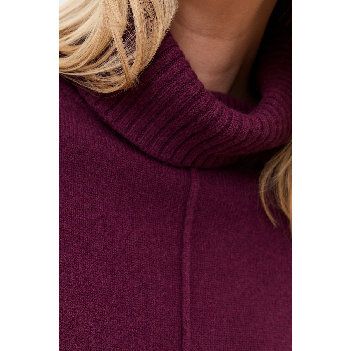 Pull droit col roulé MROD prune, CAROLL