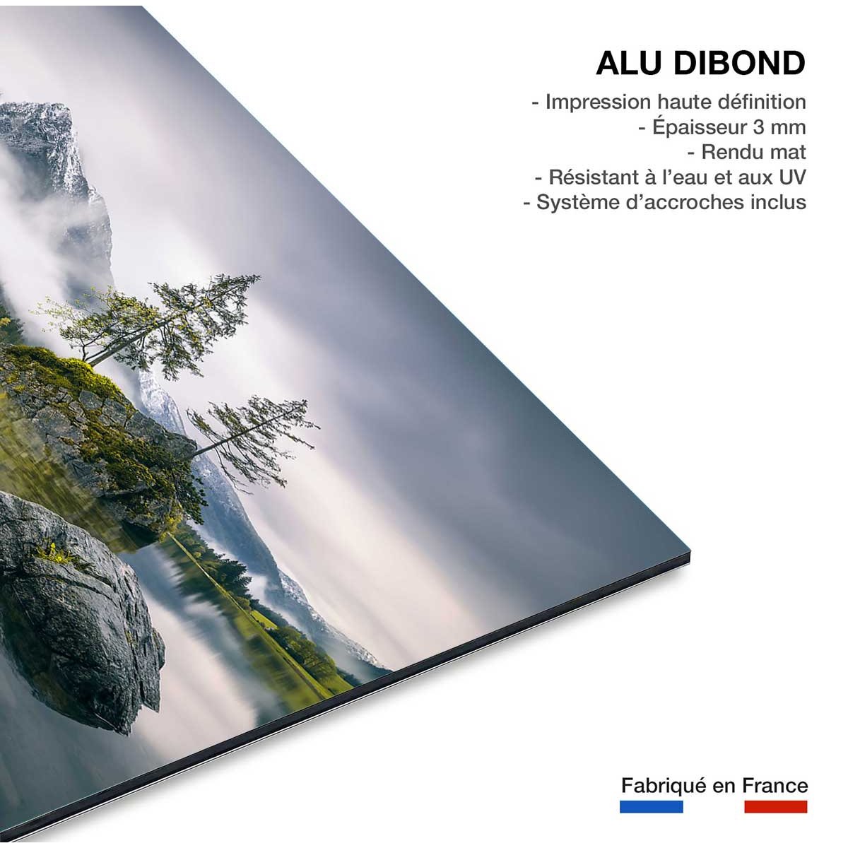 Tableau matin pluvieux en bavière tableau alu dibond, HEXOA