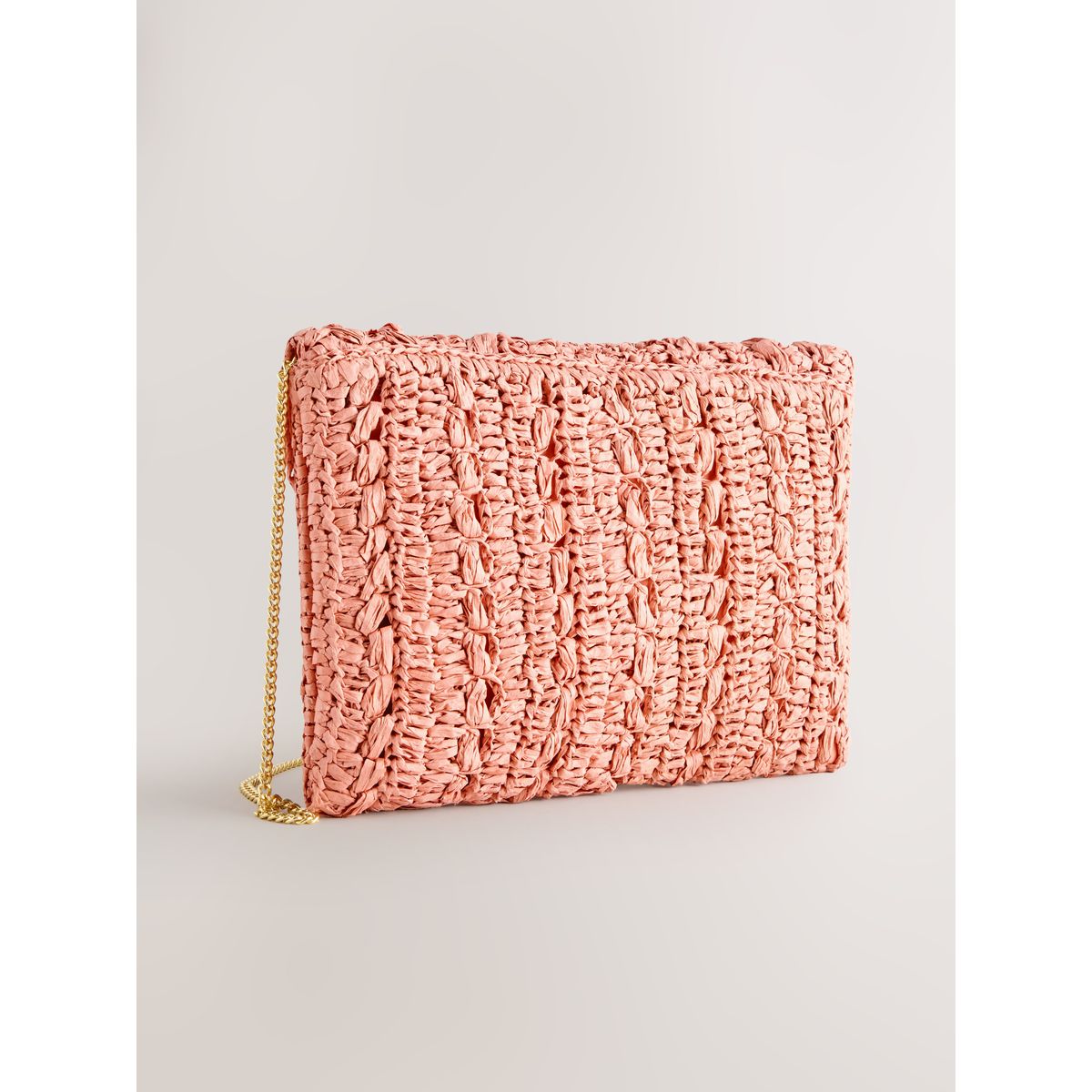 Pochette effet raphia orange, NEXT