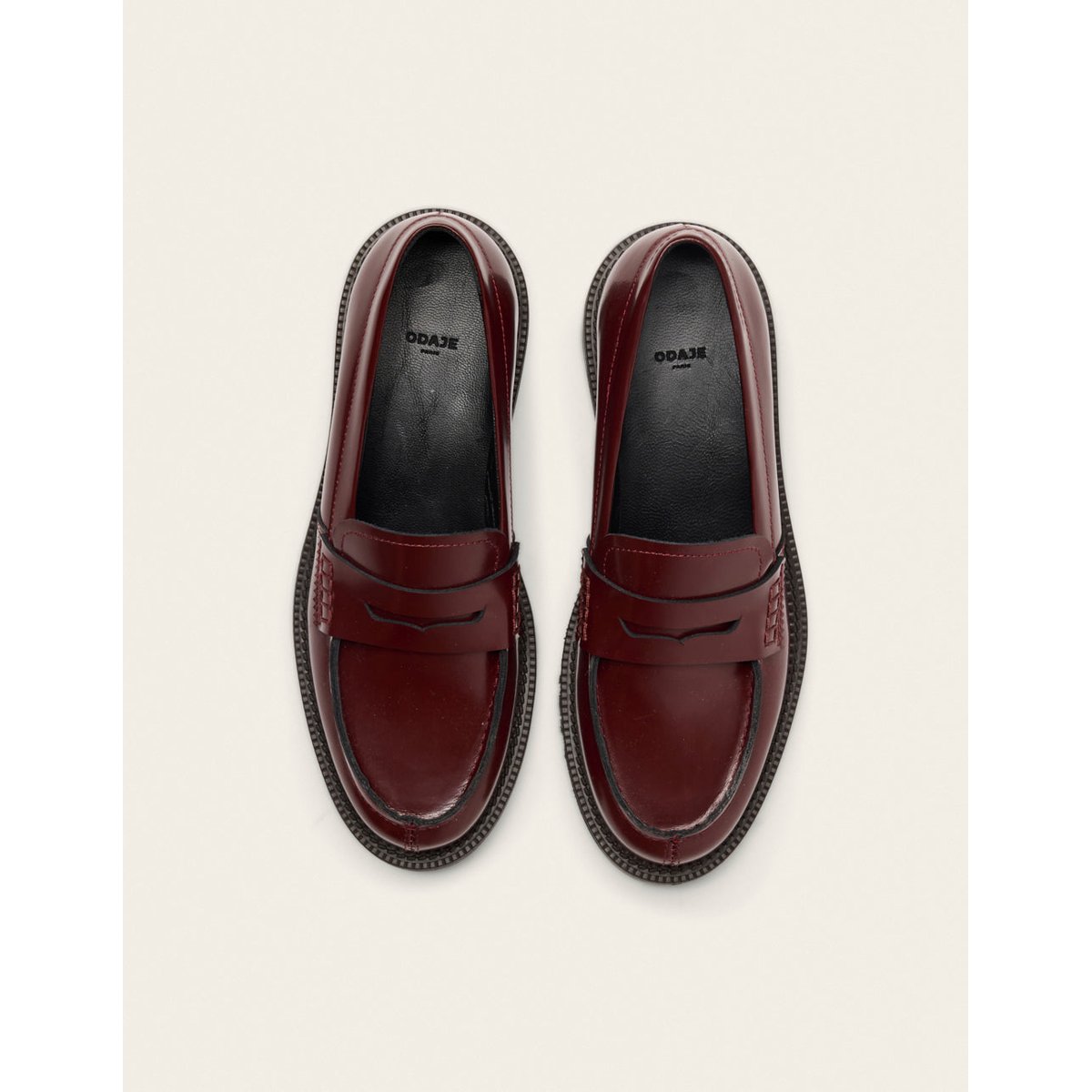 Mocassins MOSI cuir box bordeaux, ODAJE