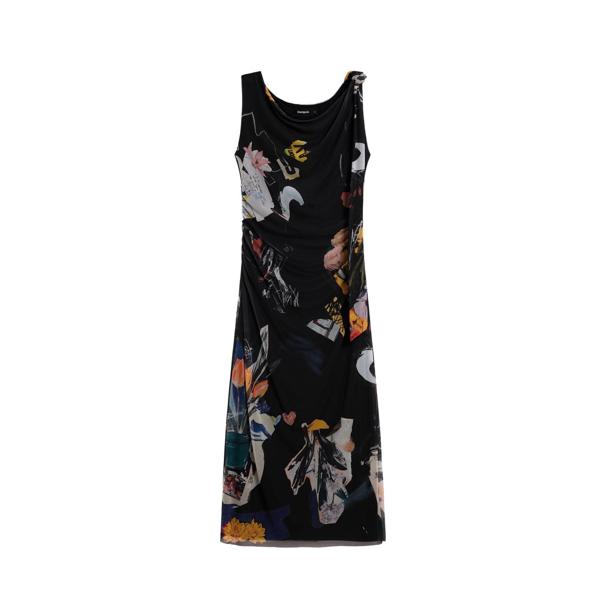 Robe midi collage noir, DESIGUAL
