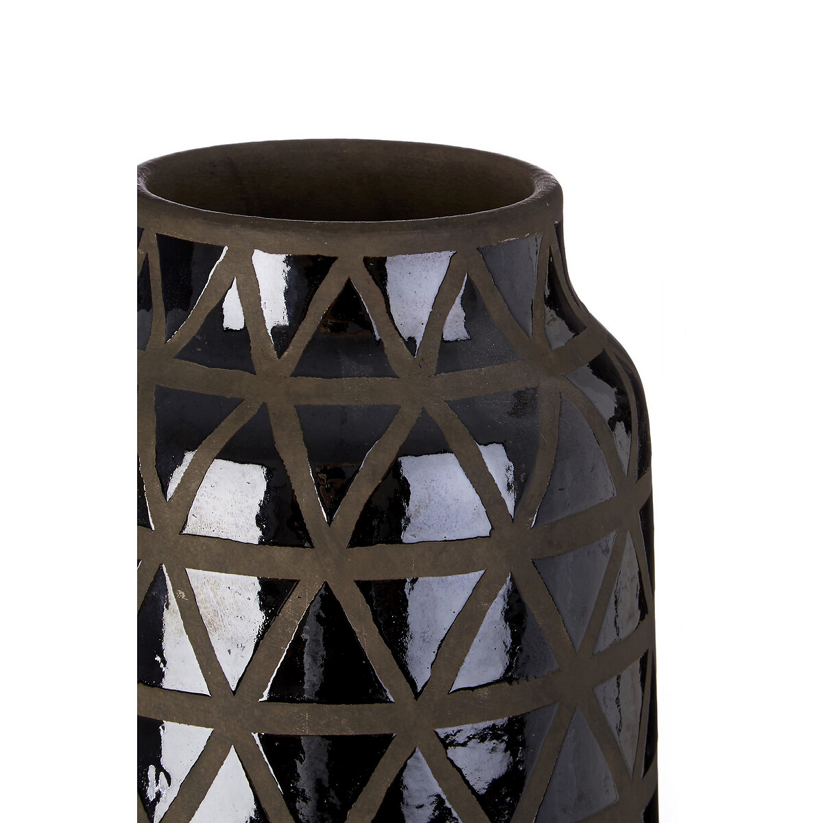 36cm Black Earthenware Vase black, FIFTY FIVE SOUTH