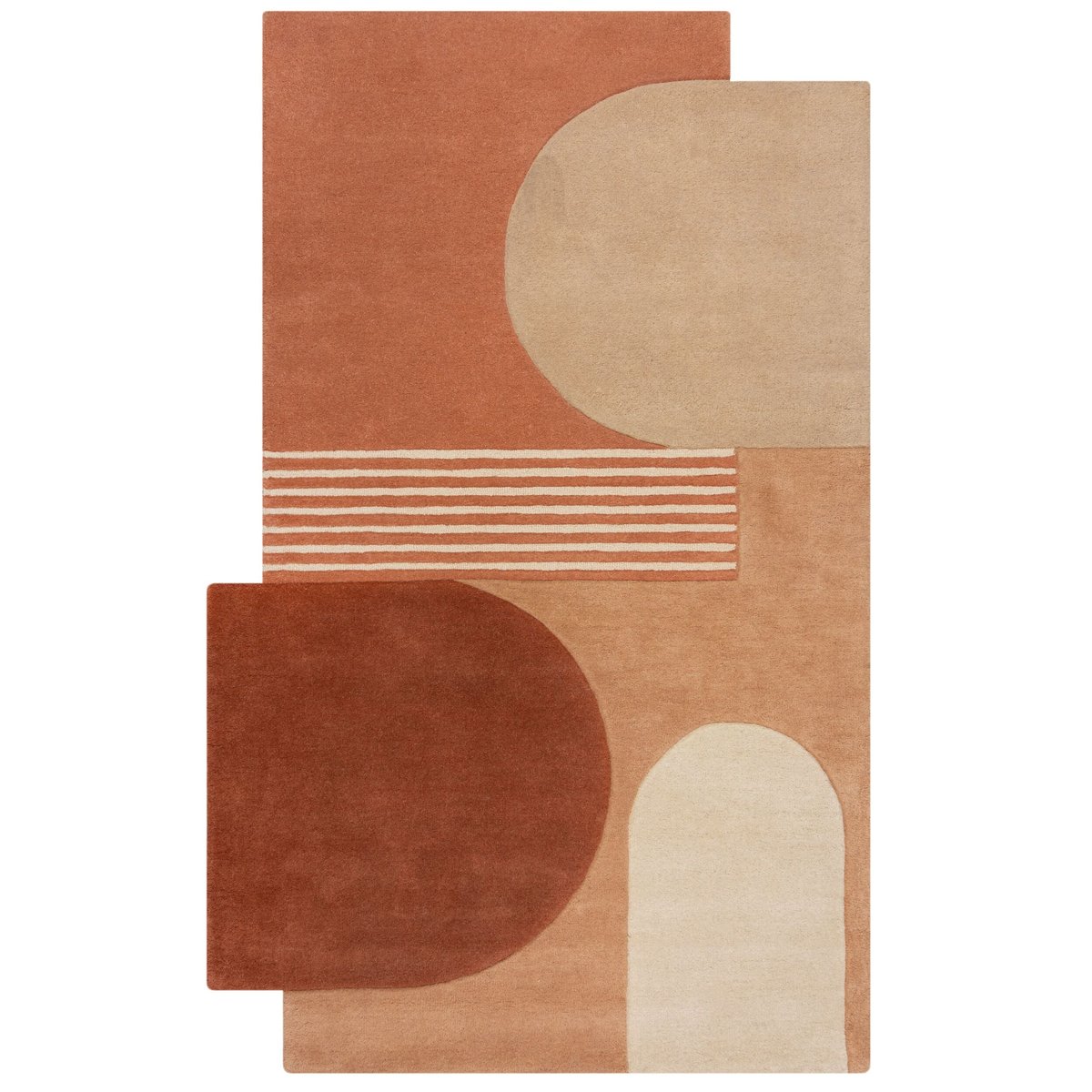 Tapis salon et chambre moderne pure laine FORMAL MULTI rose, NOVATREND