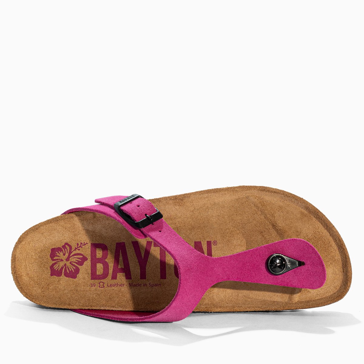 Tongs en cuir suédé MERCURE pink, BAYTON