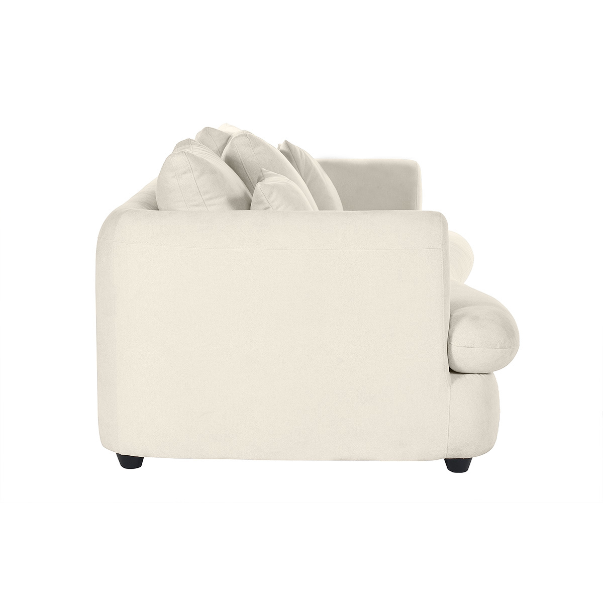 Canapé convertible déhoussable 3-4 places design haricot en tissu effet velours texturé vert kaki SACHA beige, MILIBOO