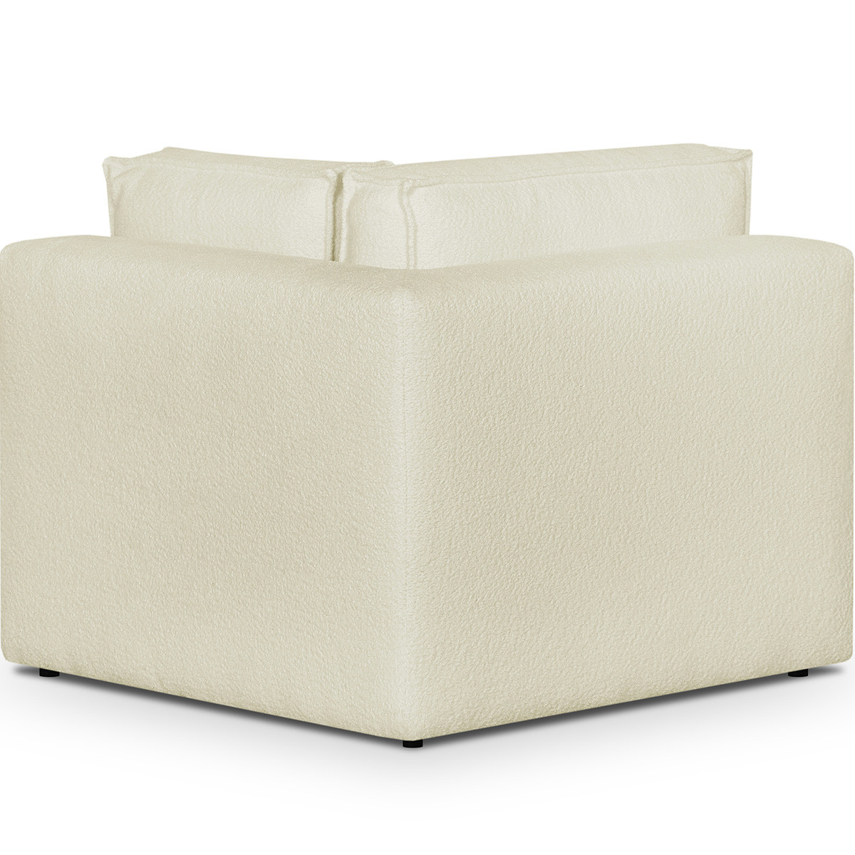 Module d'angle à droite en tissu bouclé - HARPER MOD ecru, HOMIFAB