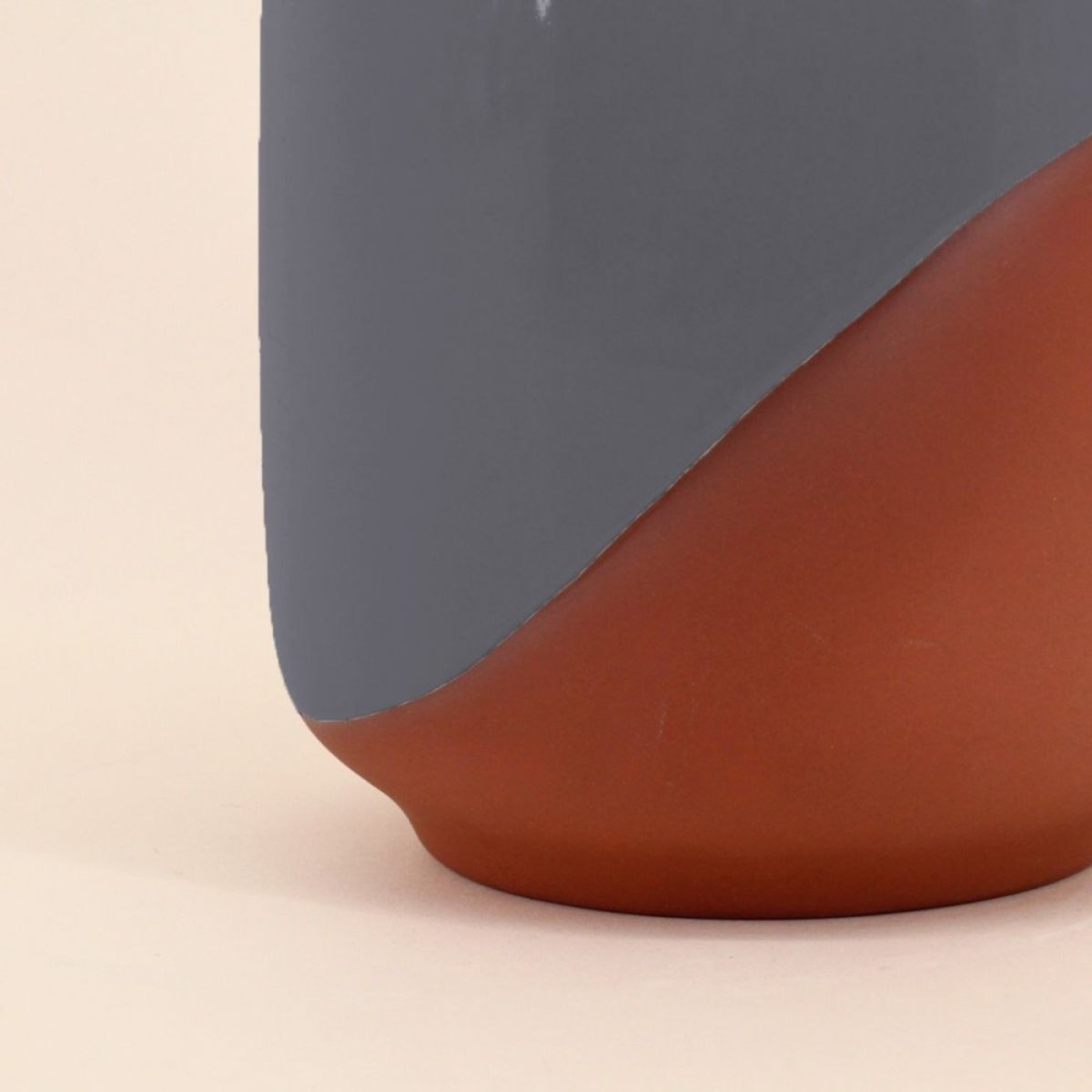 Vase bicolore, H16cm gris, ORNAMI