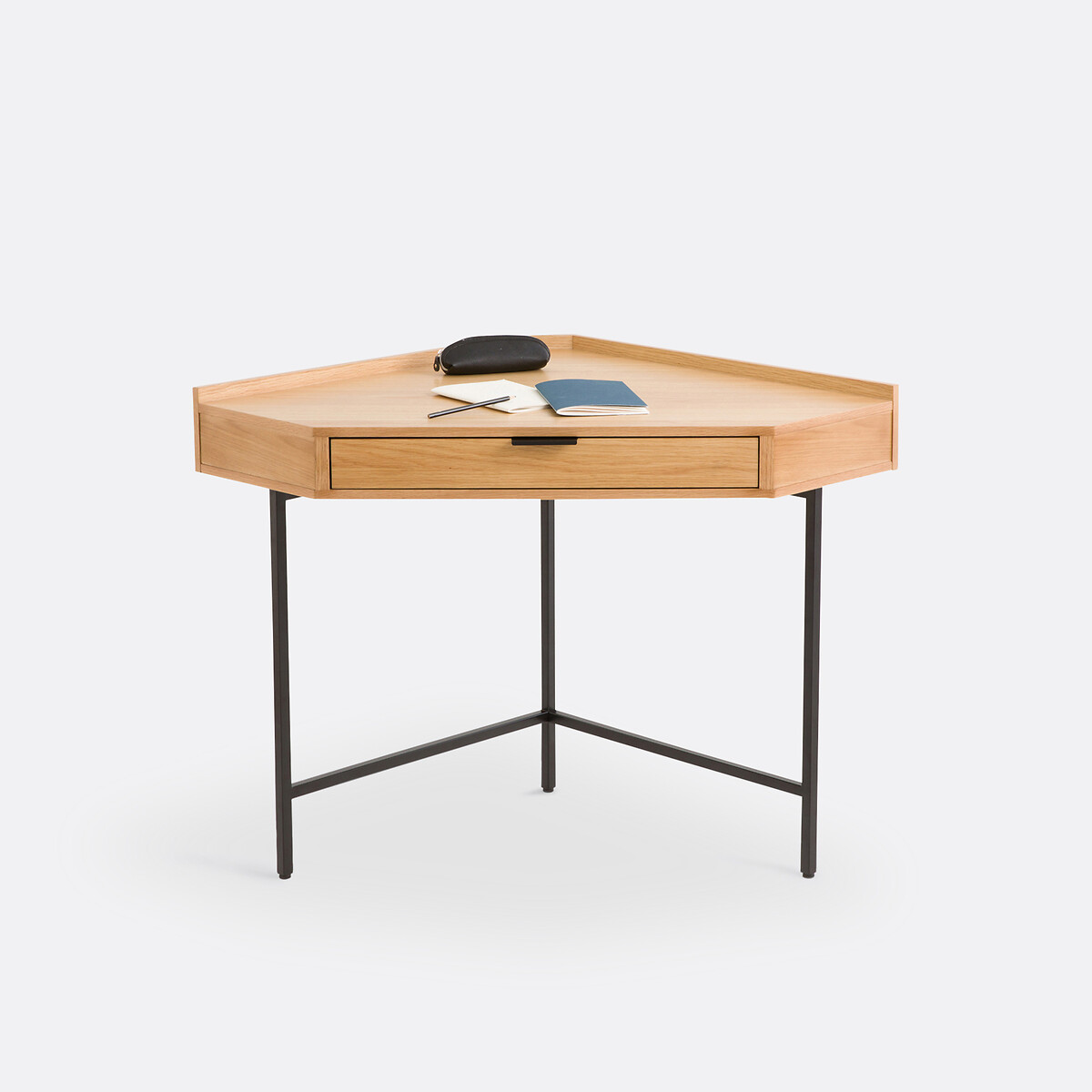 Bureau console d'angle 1 tiroir, Volga bois clair, LA REDOUTE INTERIEURS