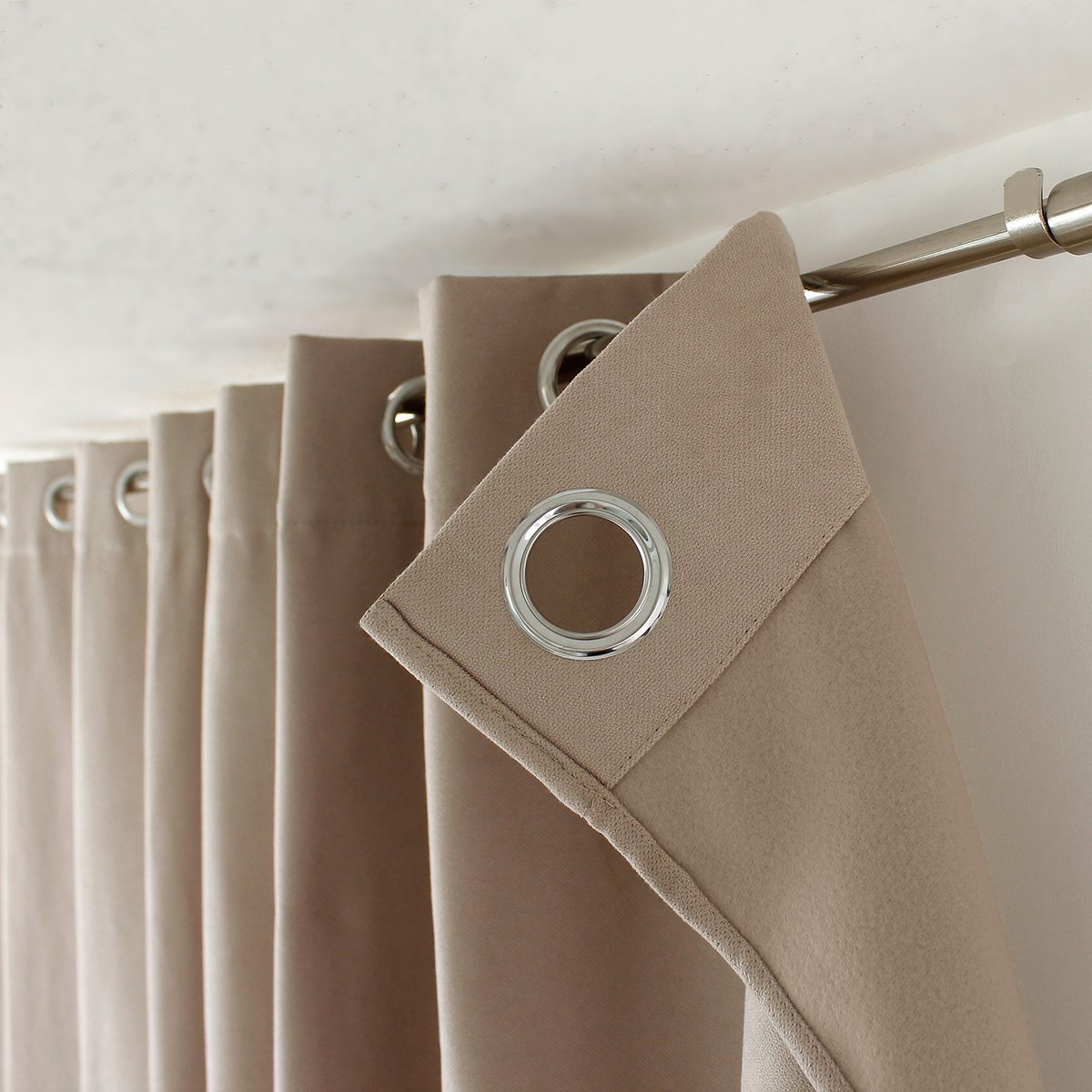 Rideau occultant et doublé thermique NORDICA naturel, HOME MAISON