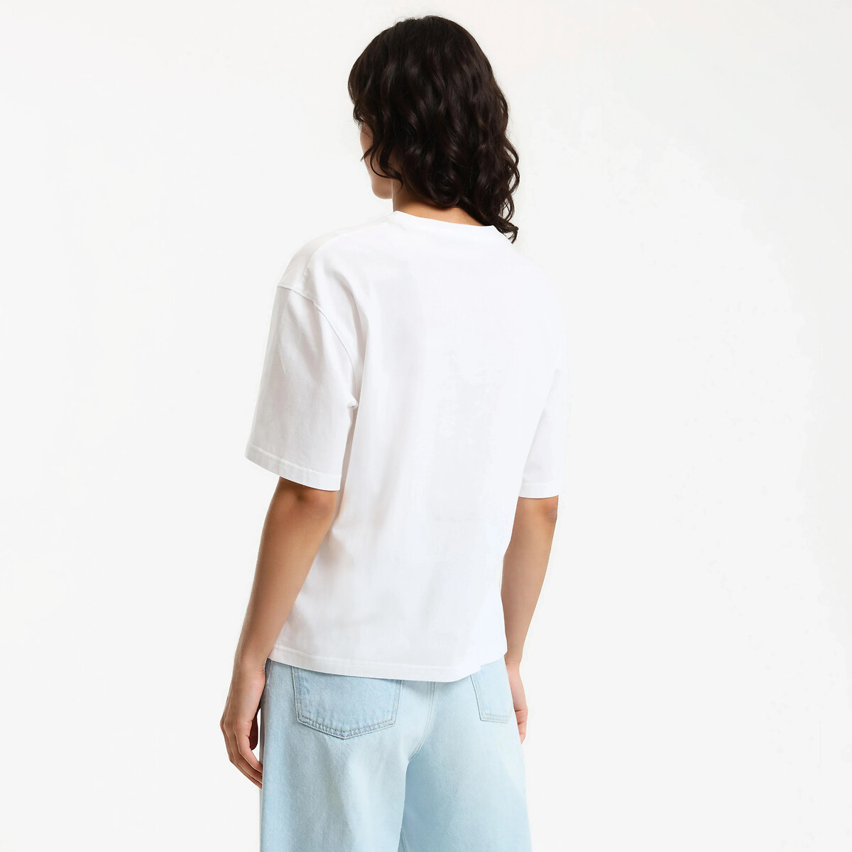 T-Shirt zum Binden mit Rundhalsausschnitt und kurzen Ärmeln weiss, LA REDOUTE COLLECTIONS