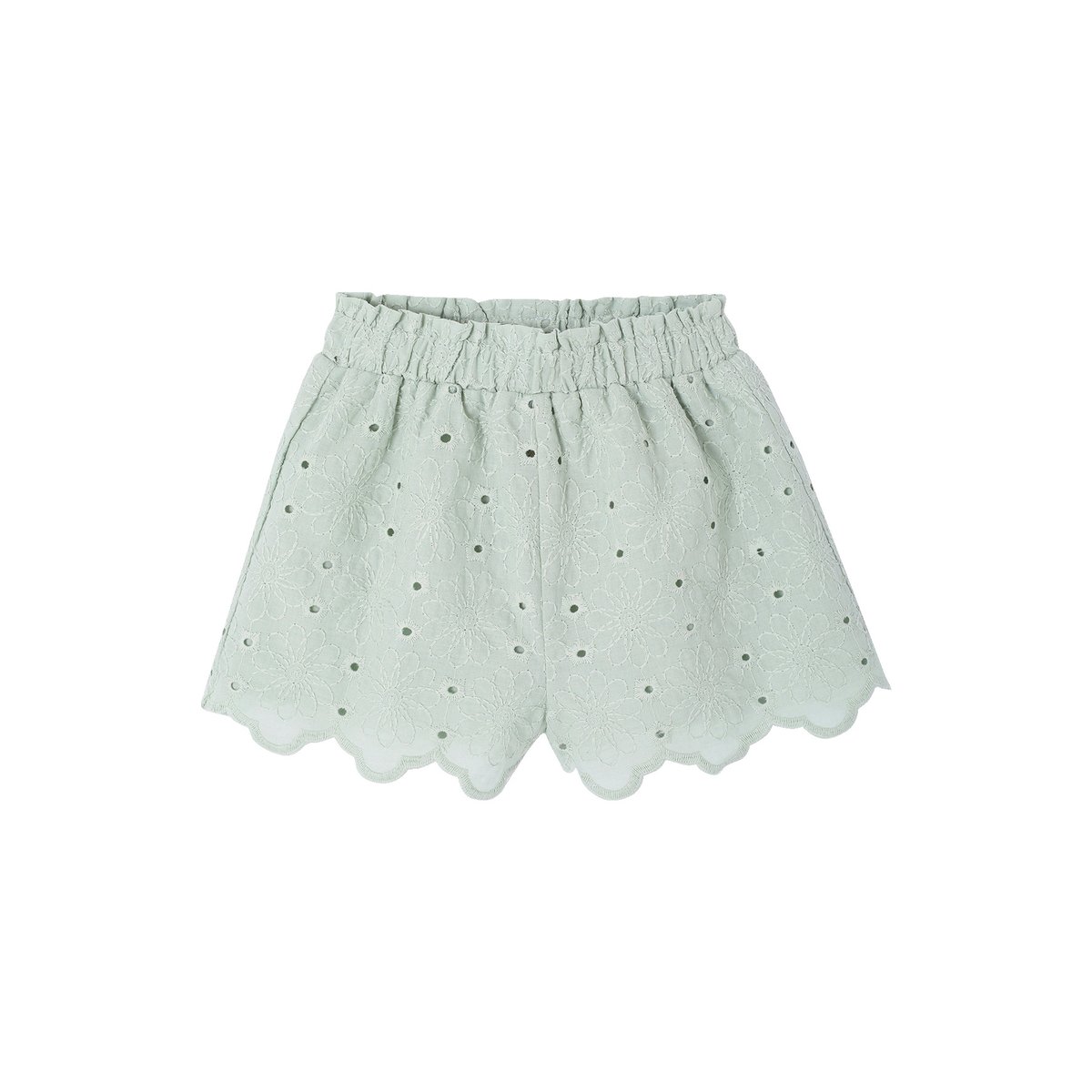 Short broderie anglaise vert sauge, VERTBAUDET