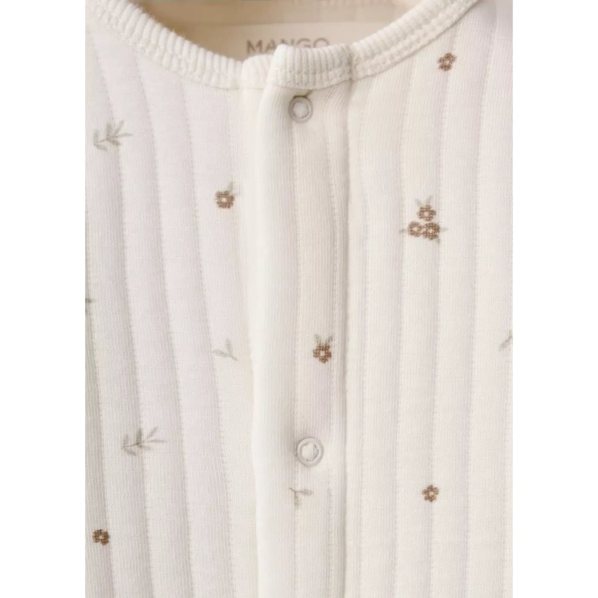 Combinaison pyjama imprimée blanc cassé, MANGO HOME