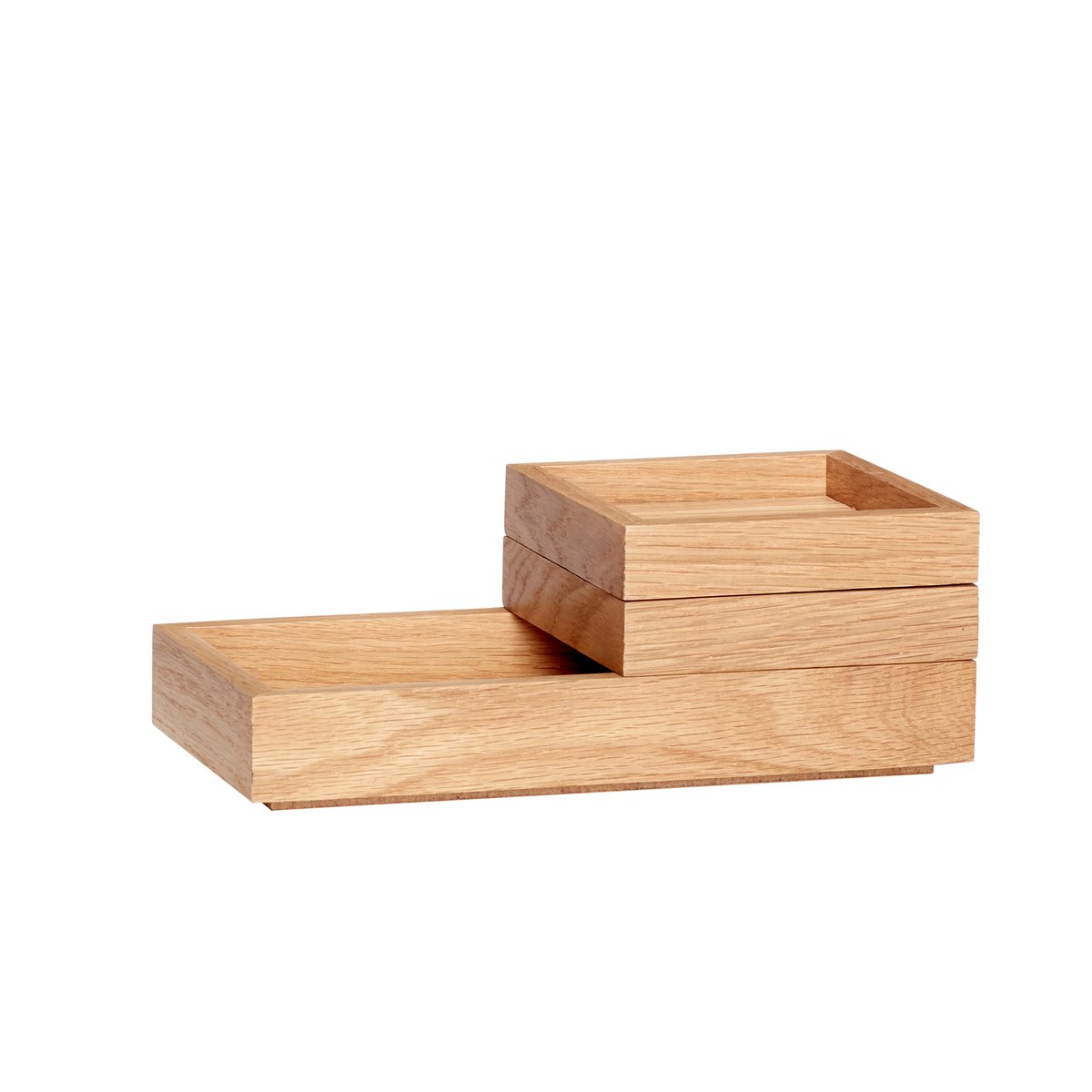 Boîte de rangement en placage de chêne et bois de chêne STAPLE naturel, HUBSCH