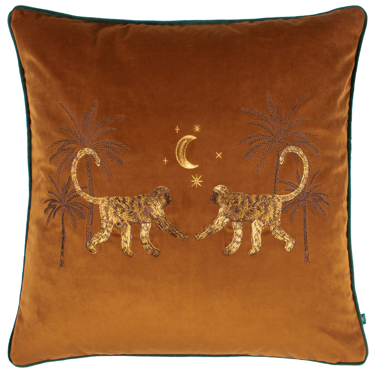 Dusk Leopard Embroidered Cushion rust, WYLDER